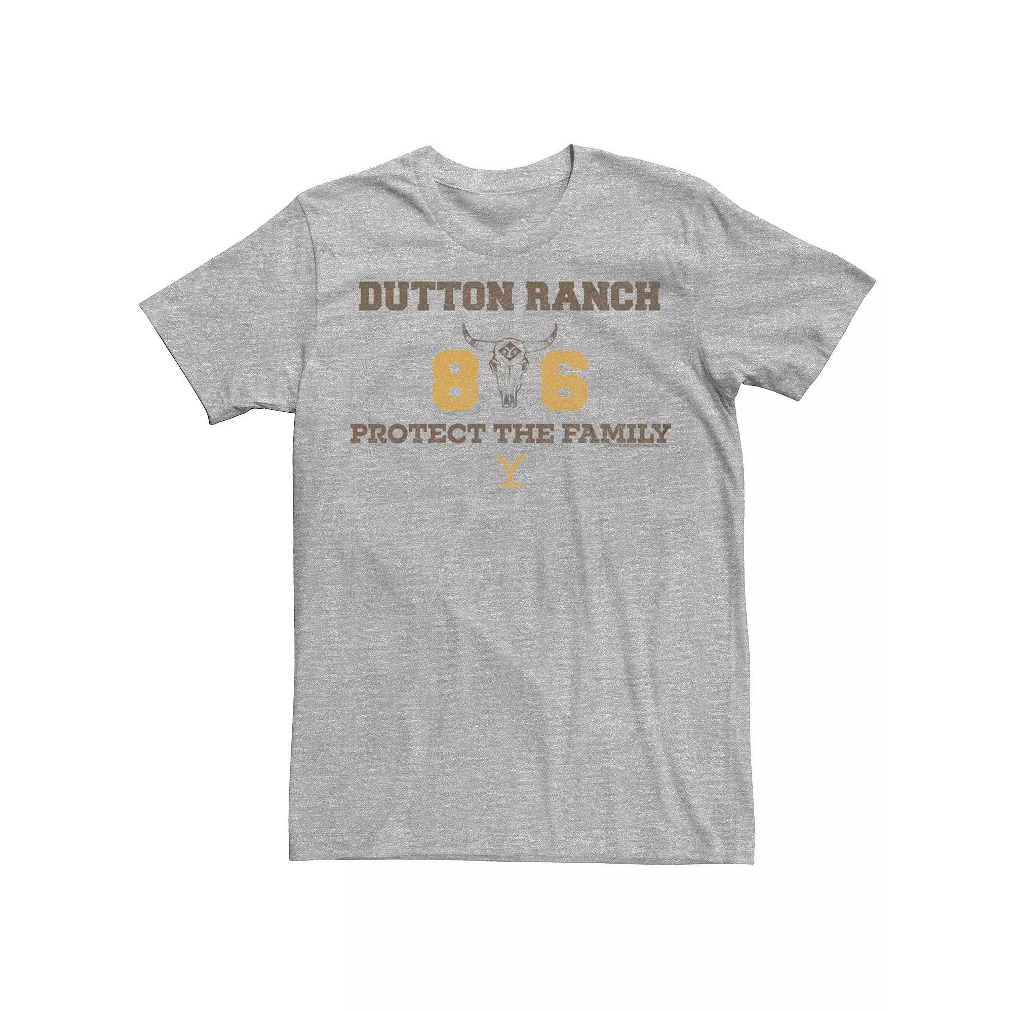 Mens Yellowstone Dutton Ranch 86 Graphic Tee Athletic Grey Product Image