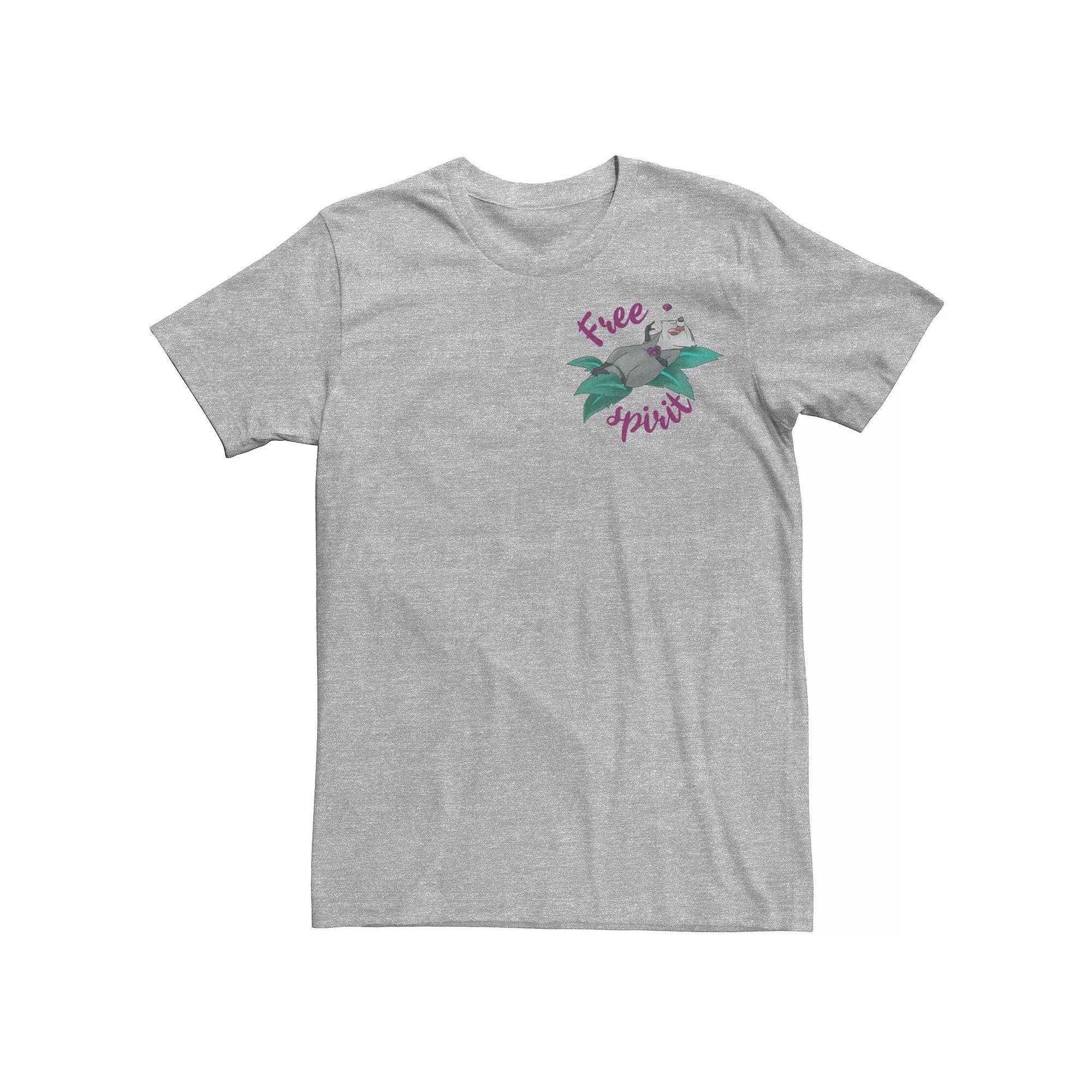 Disney's Pocahontas Meeko Men's Free Spirit Pocket Tee, Size: Medium, Athletic Grey Product Image
