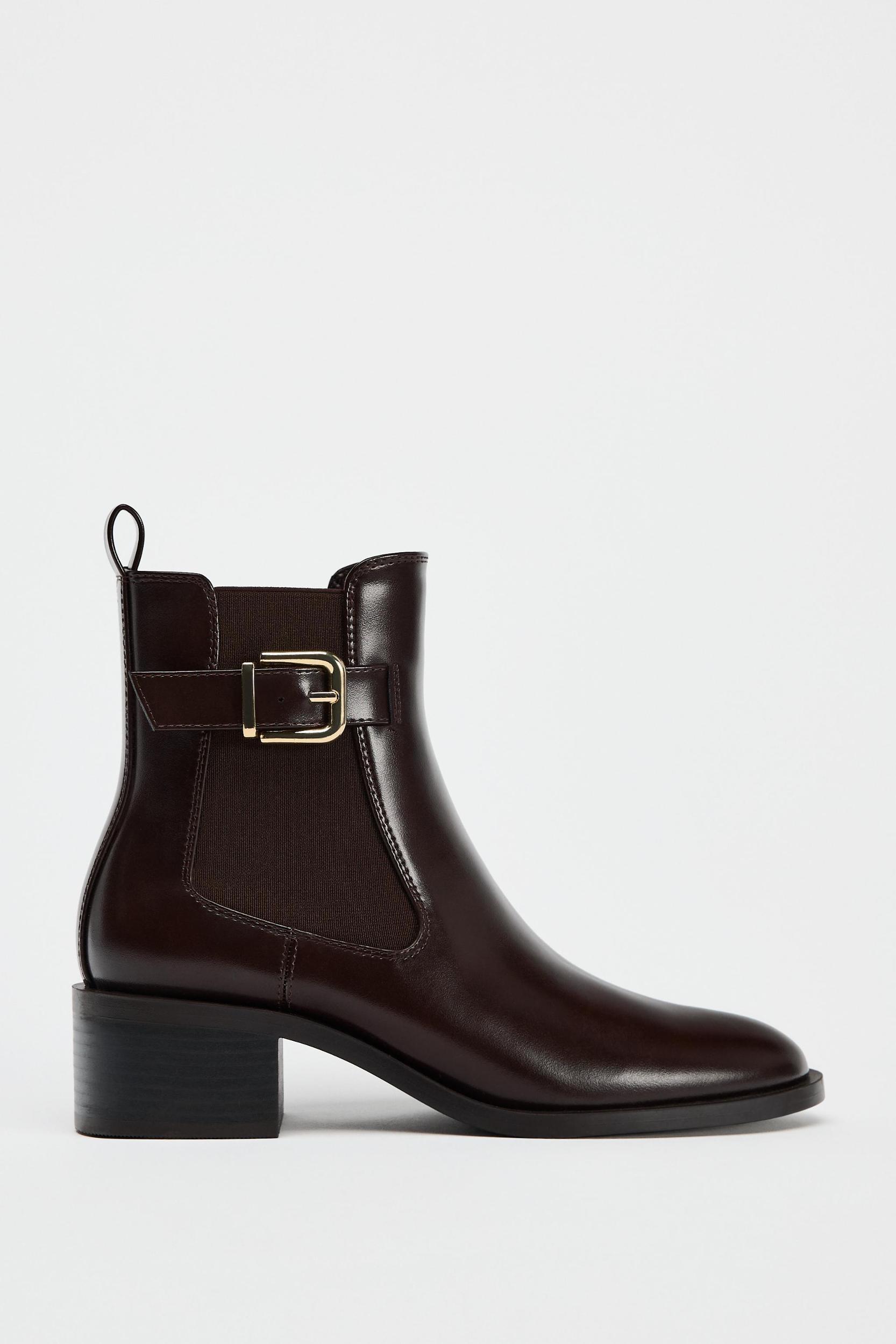 BUCKLED CHELSEA ANKLE BOOTS Product Image
