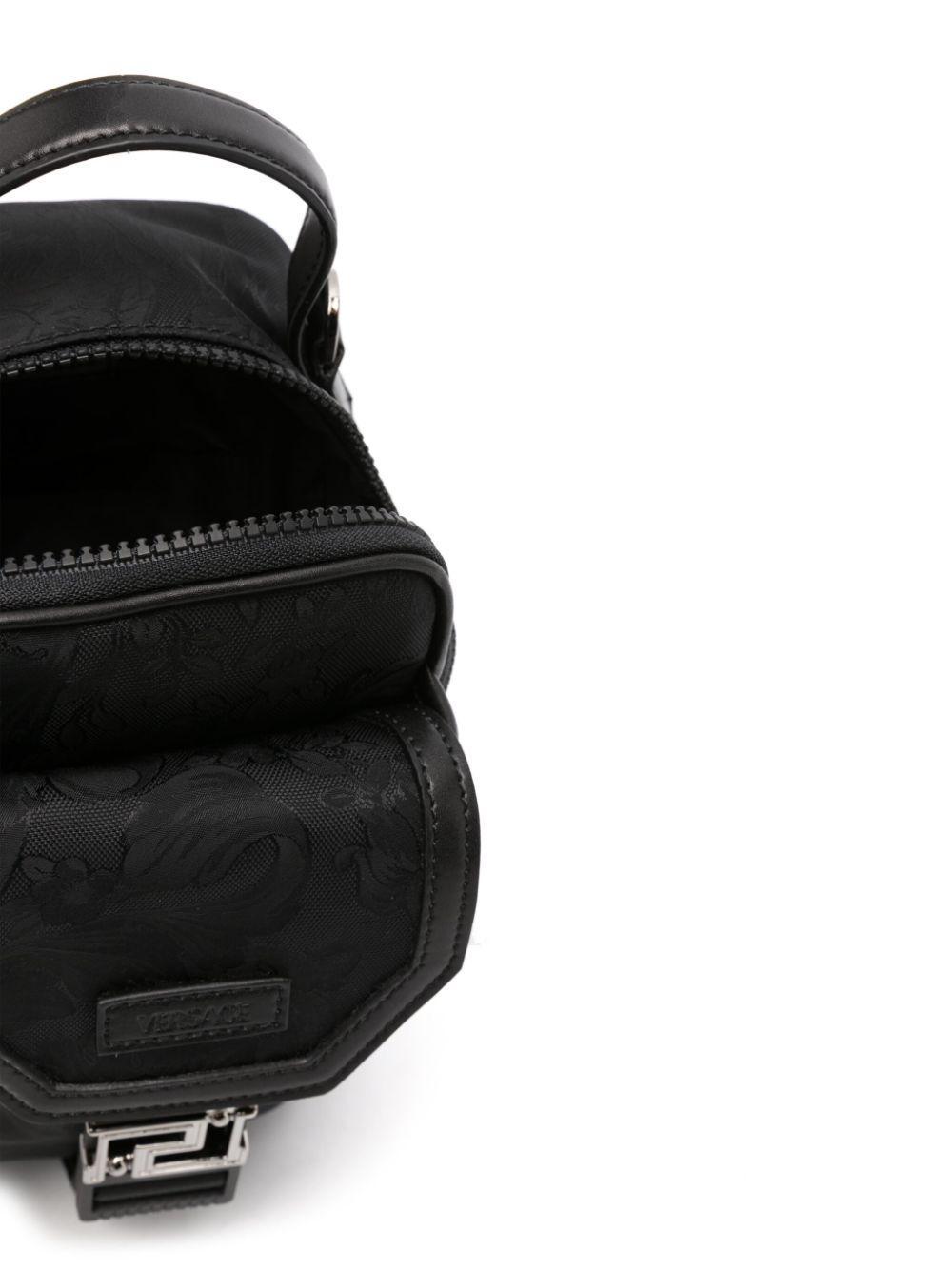 VERSACE Barocco Jacquard Shoulder Bag In Black Product Image