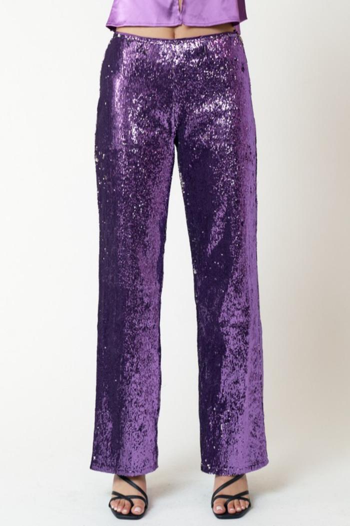 Sequin Straight Leg Pant Product Image