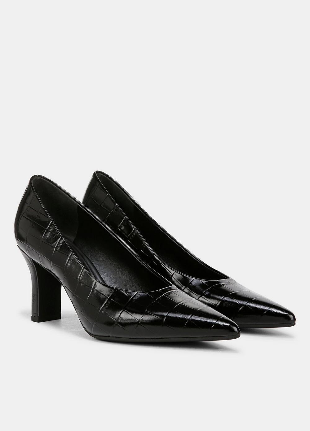 Womens Diane Croc-Embossed Leather Pump, Deep Cherry, Size 5 Vince Product Image