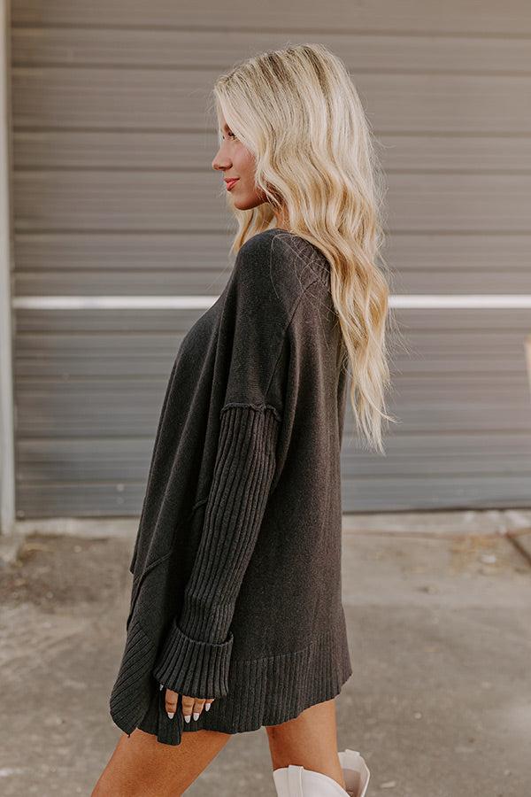 Falling Leaves Knit Sweater in Black Product Image
