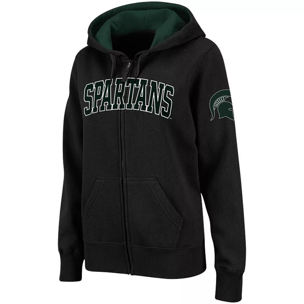 Women's Stadium Athletic Black Michigan State Spartans Arched Name Full-Zip Hoodie, Size: Small Product Image