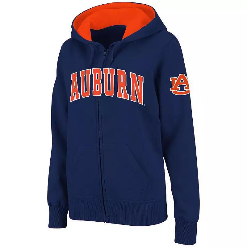 Womens Stadium Athletic Auburn Tigers Arched Name Full-Zip Hoodie Blue Product Image