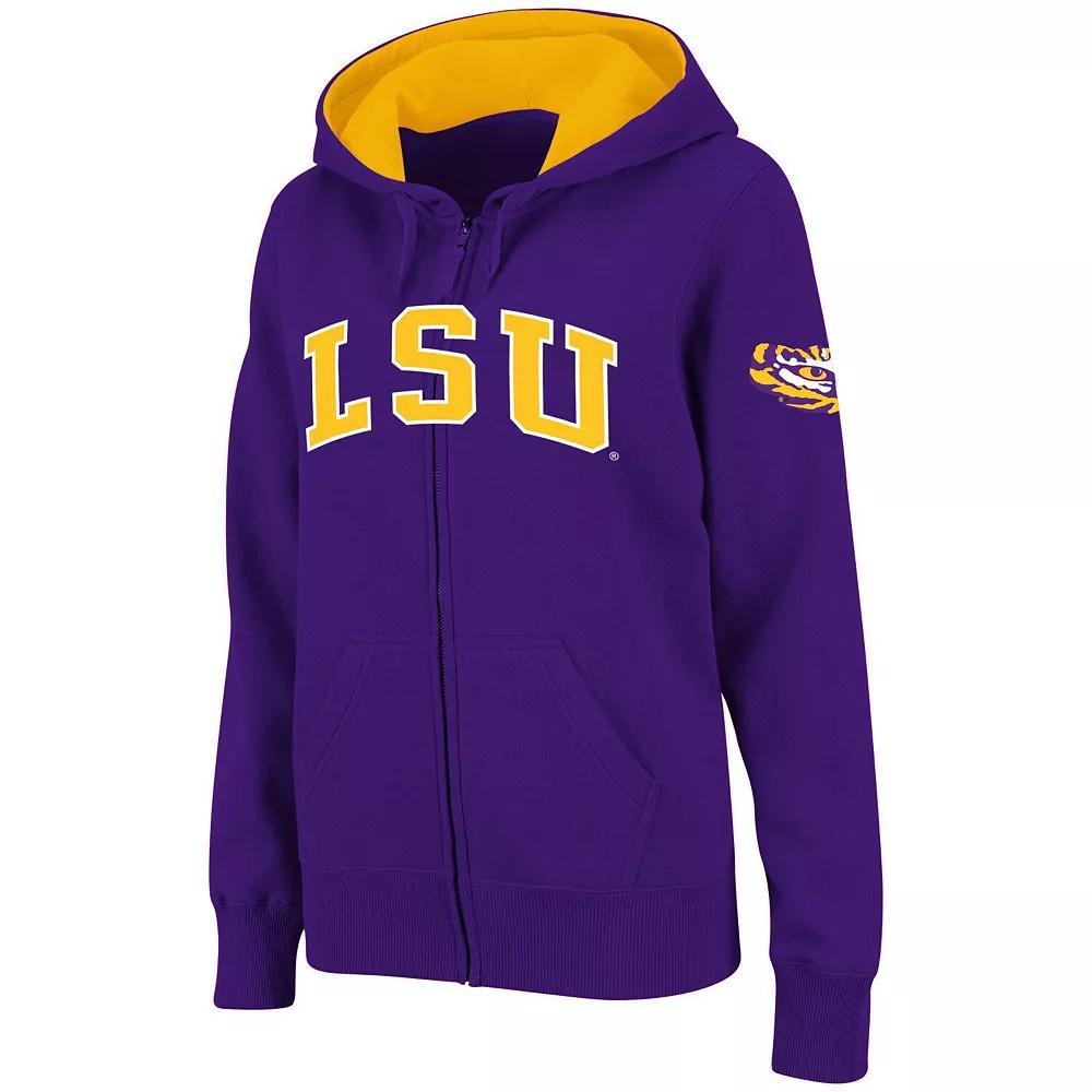 Women's Stadium Athletic Purple LSU Tigers Arched Name Full-Zip Hoodie, Size: Small Product Image