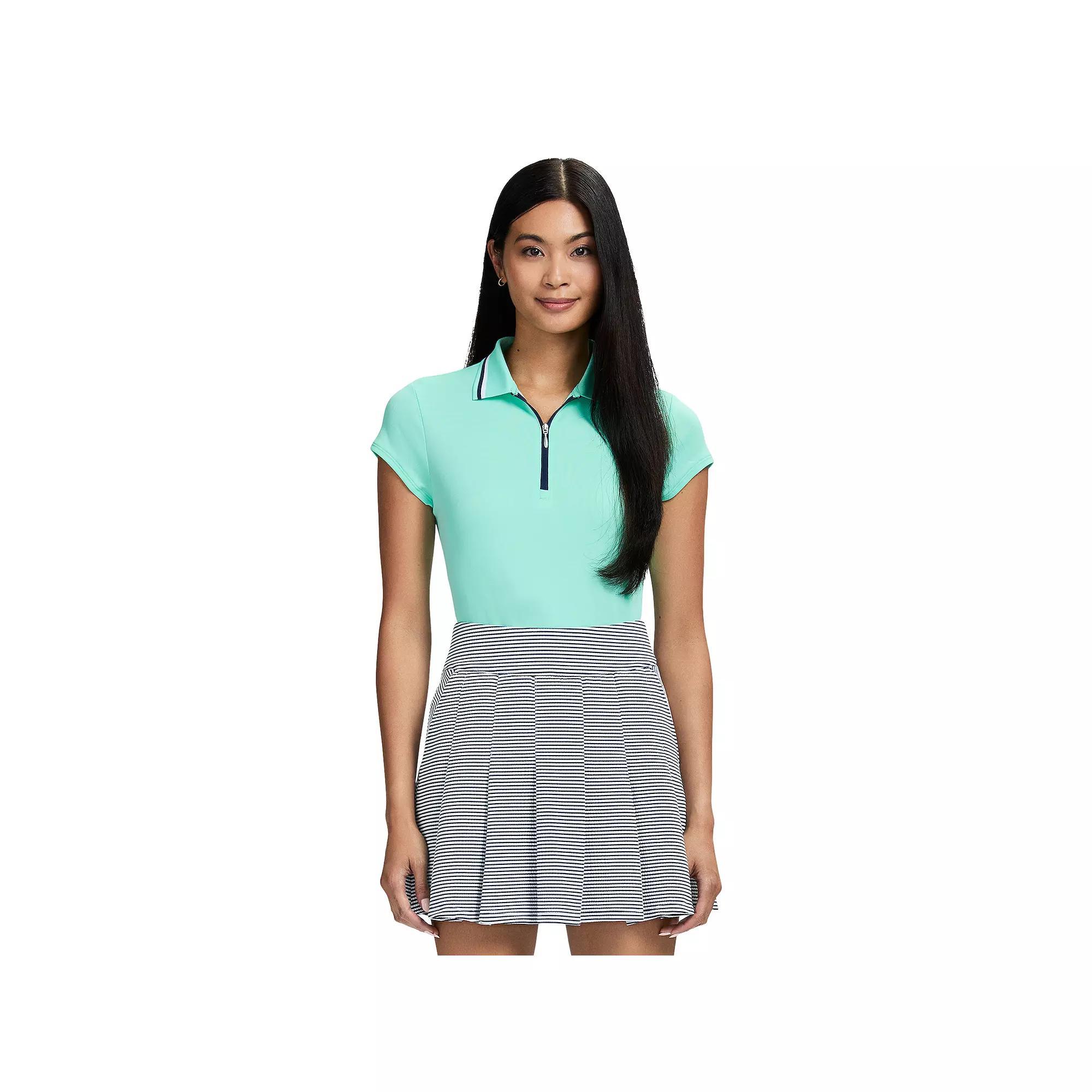 Women's IZOD Chloe Quarter-Zip Polo, Size: Large, Ice Green Product Image