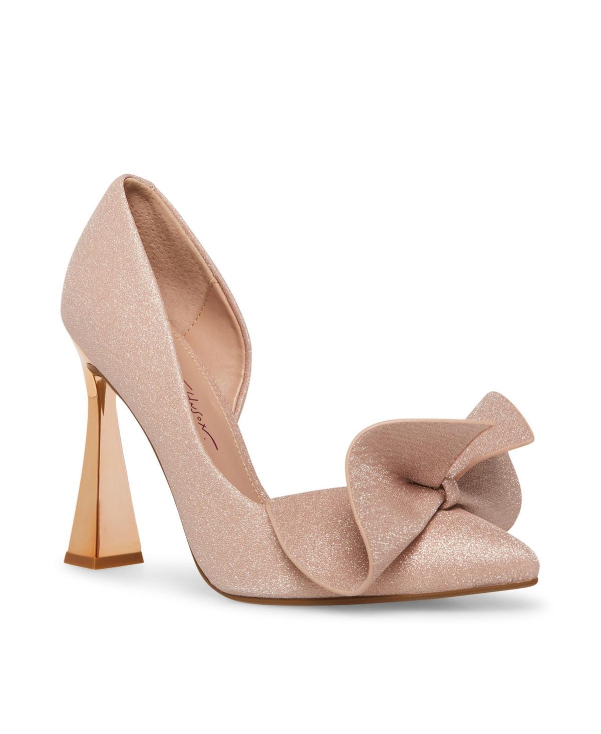 Betsey Johnson Nobble Bow Glitter Reflective Pointed Toe Pumps Product Image