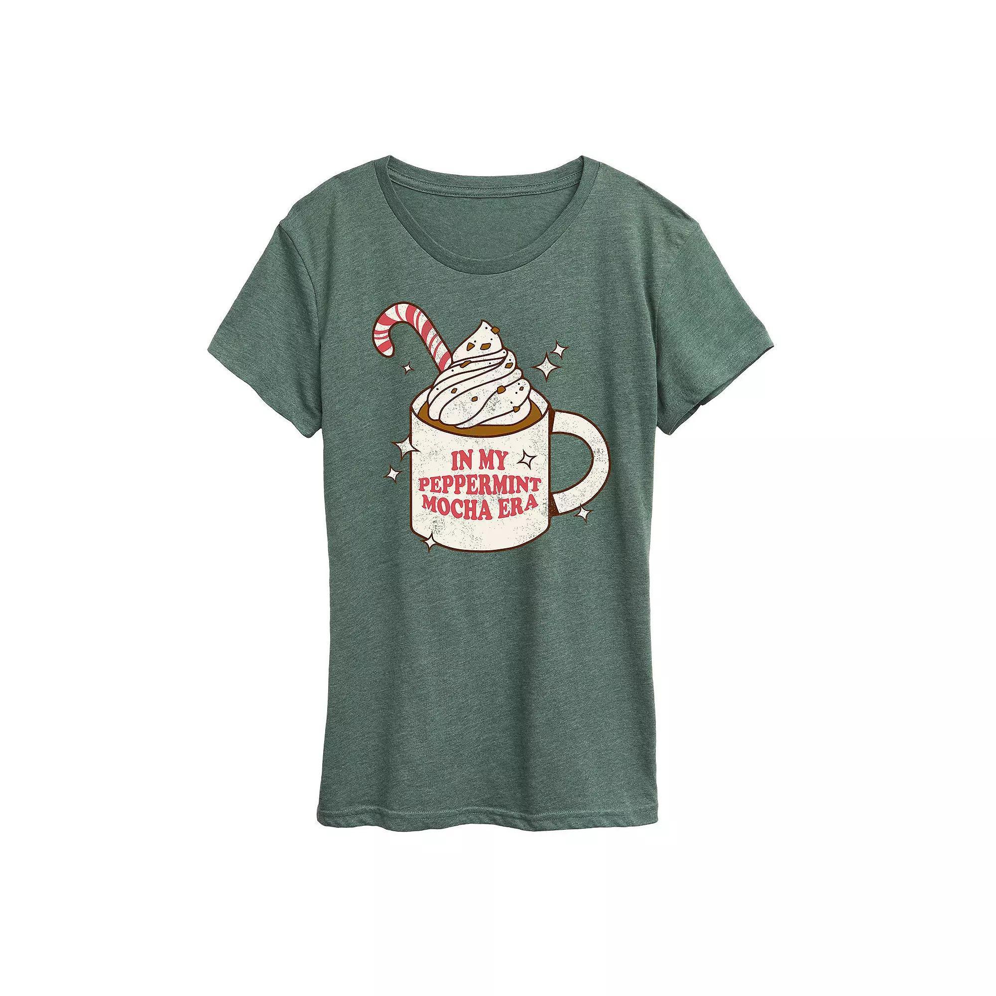 Womens Peppermint Mocha Era Graphic Tee, Girls Grey Green Product Image