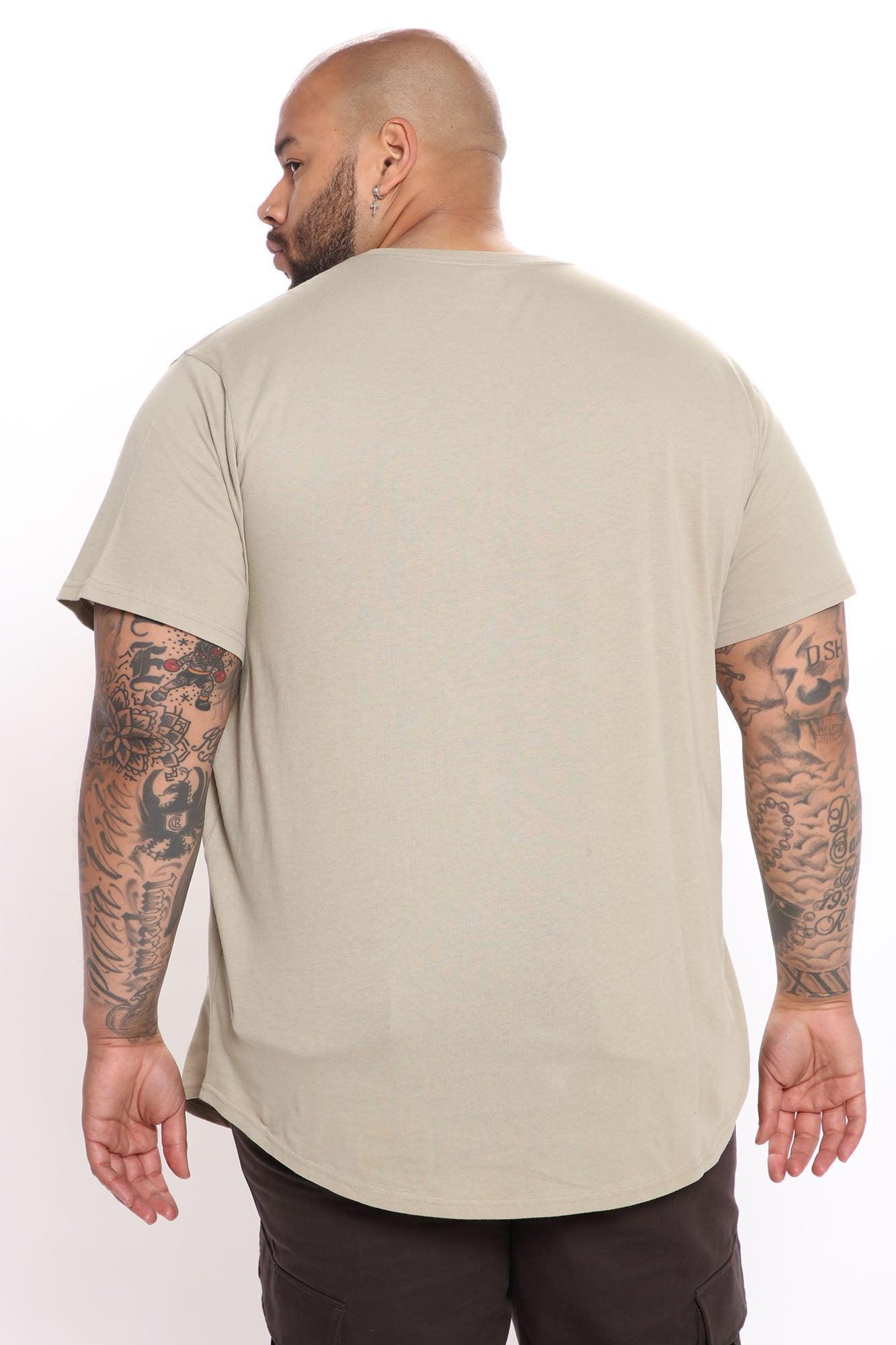Essential Short Sleeve Scallop Crew Tee - Tan Product Image