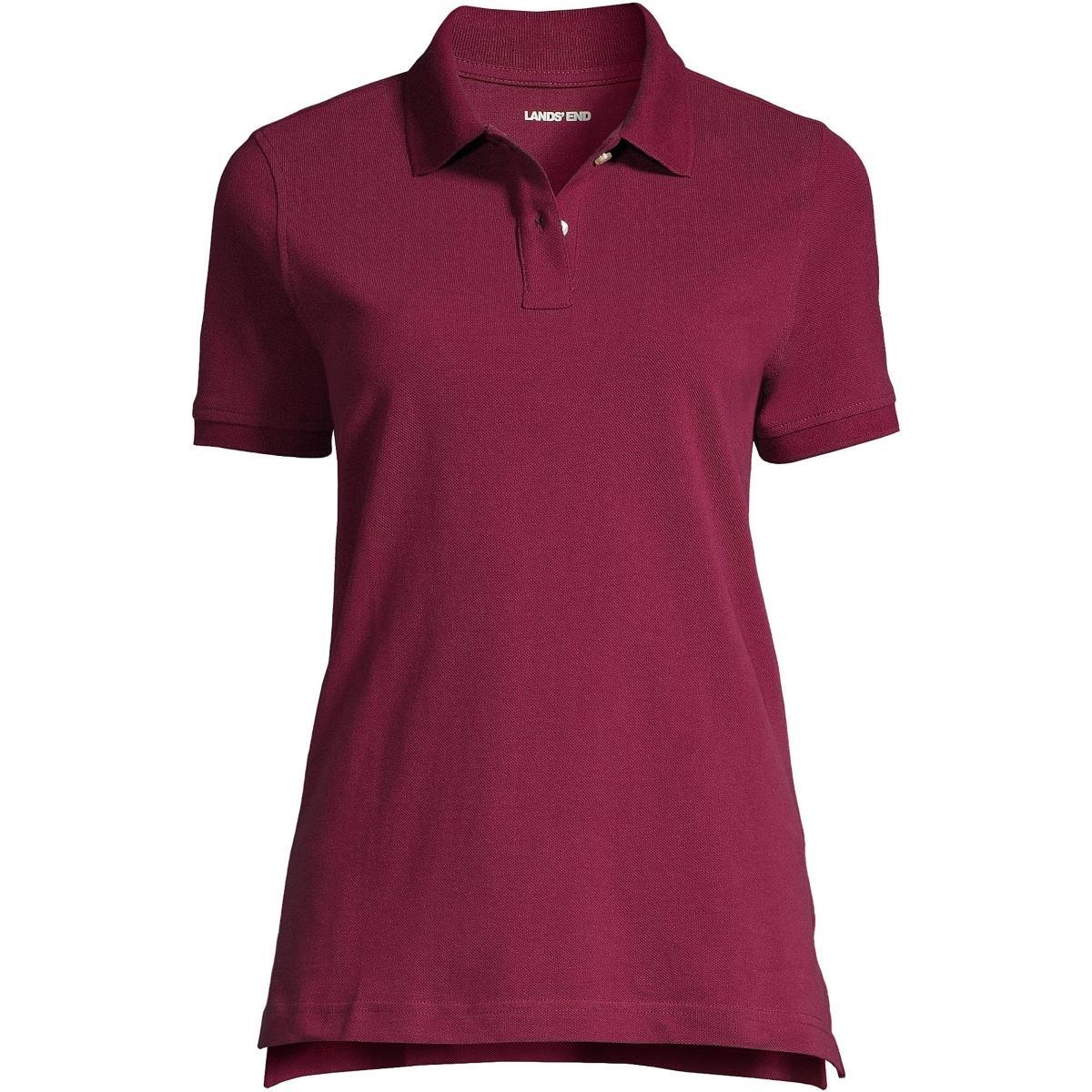 Women's Lands' End School Uniform Short Sleeve Mesh Polo Shirt, Size: Large, Blue Product Image
