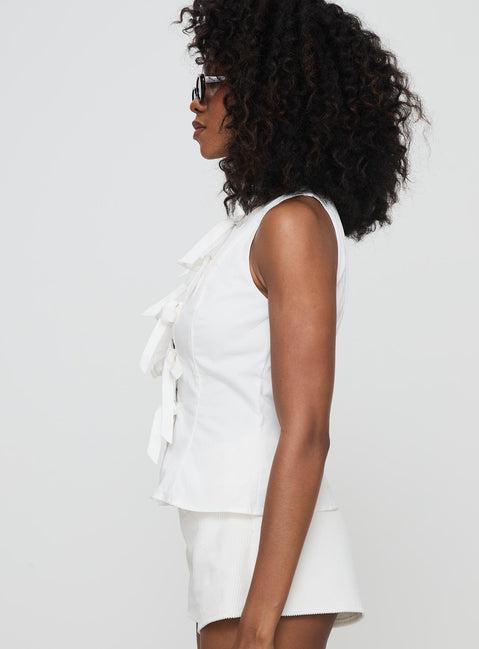 Luminary Tie Up Top White Product Image