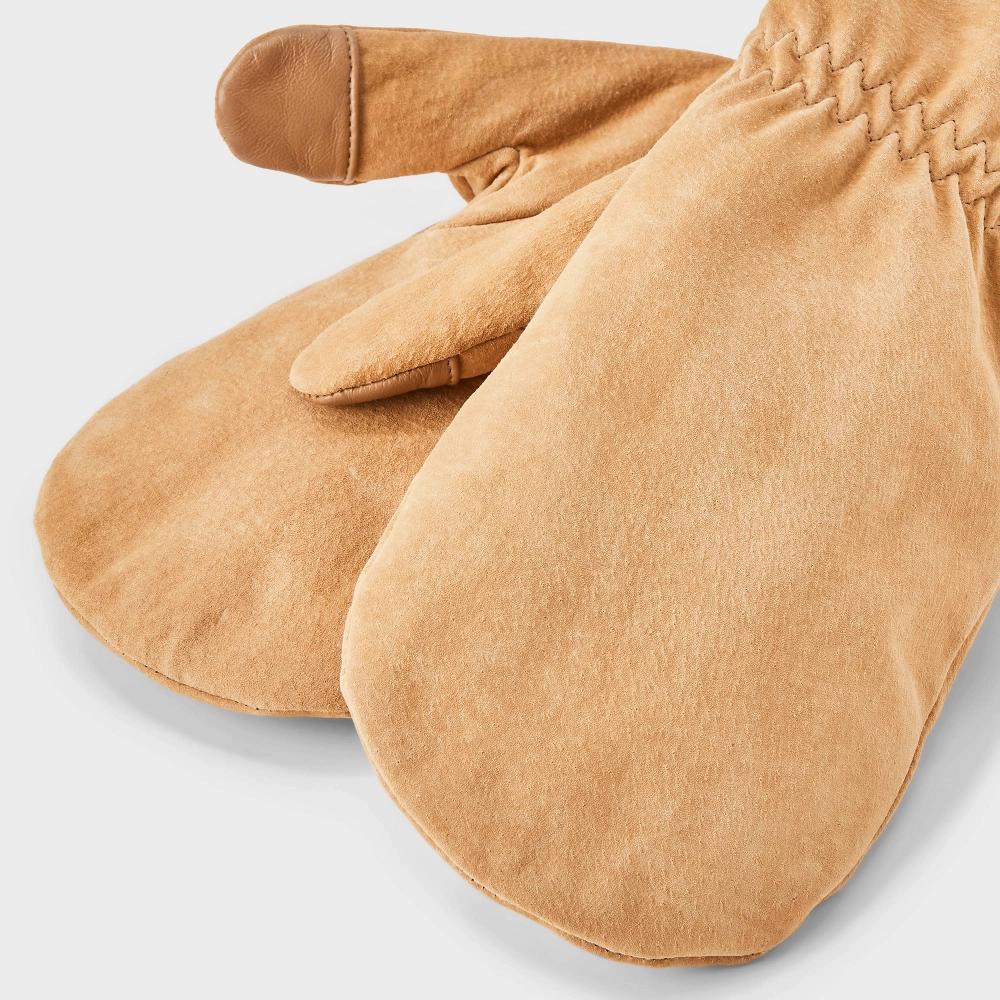 Men's Lined Suede Leather Mittens - Goodfellow & Co™ Tan Product Image