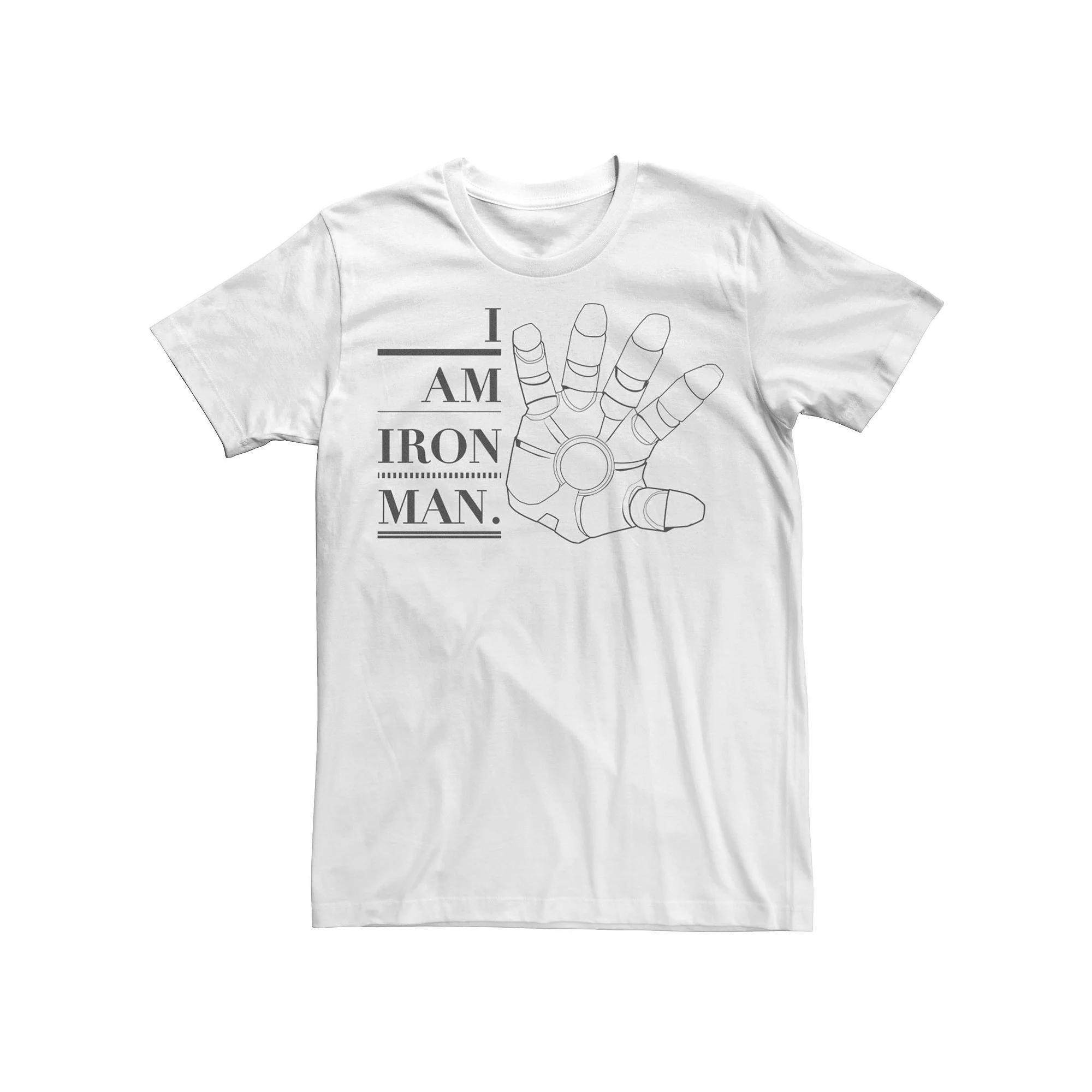 Men's Marvel I Am Iron Man Open Hand Text Tee, Size: Medium, White Product Image