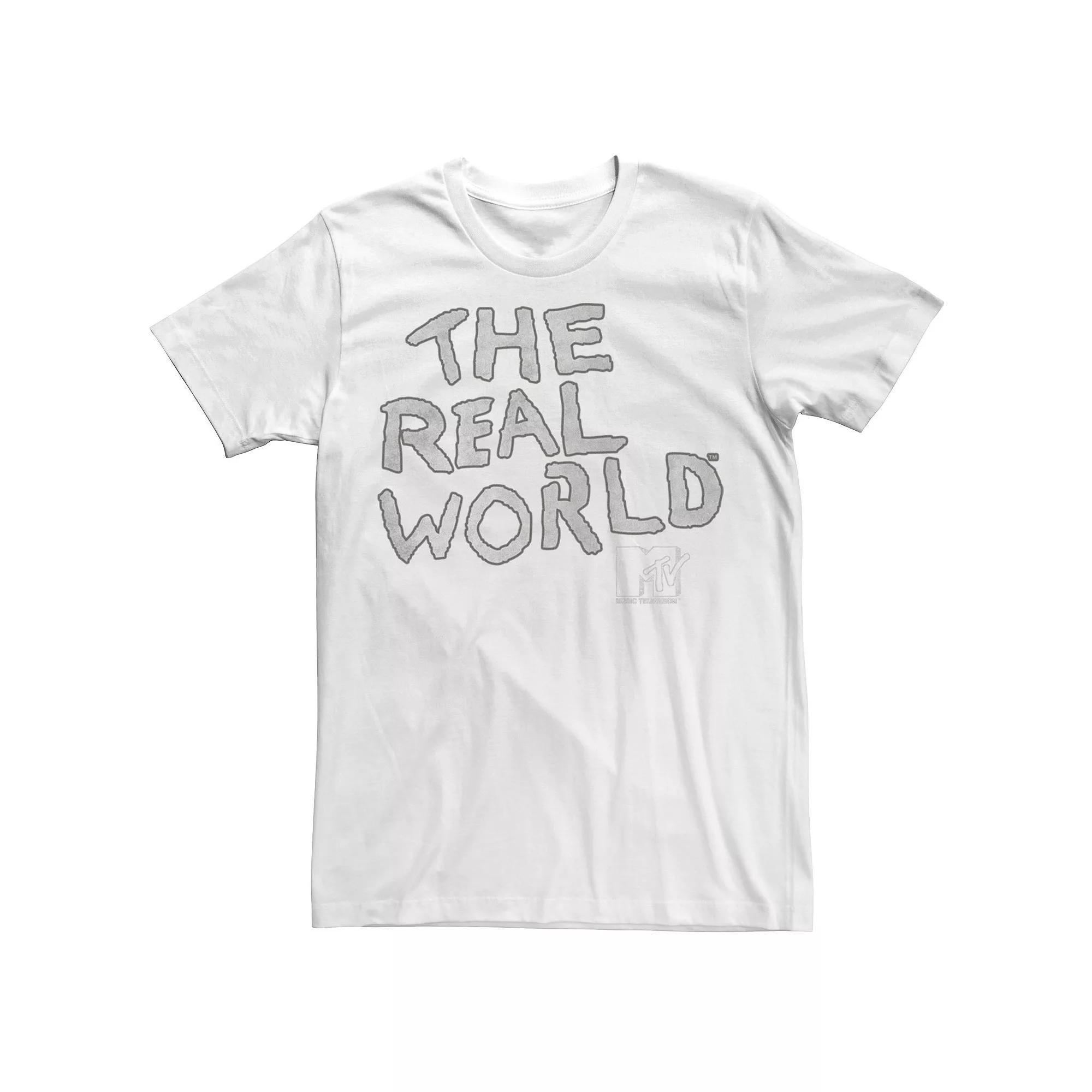 Men's MTV The Real World Sketch Word Stack Logo Tee, Size: Large, Black Product Image