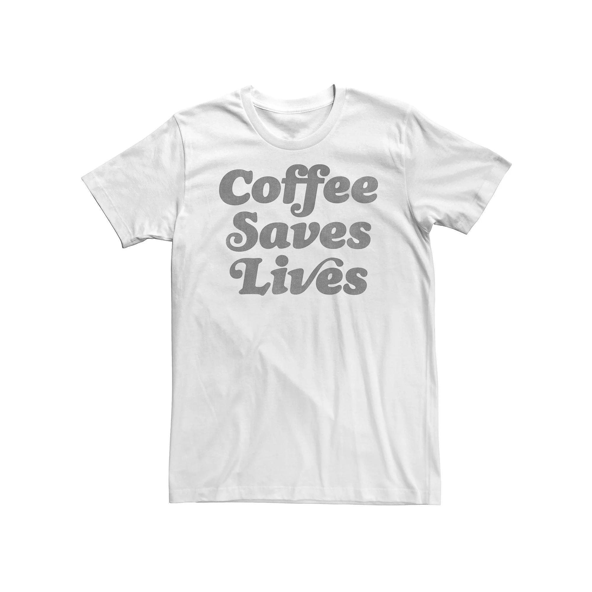 Big & Tall Coffee Saves Lives Tee, Men's, Size: 3XL Tall, White Product Image