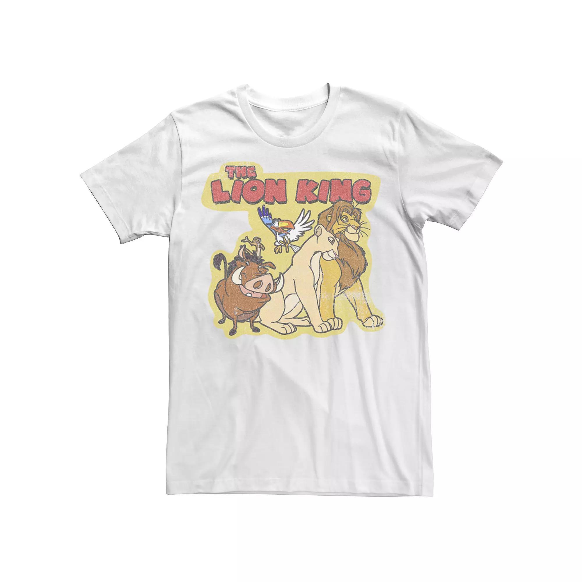 Disney's The Lion King Men's Retro Happy Friends Portrait Tee, Size: 3XL, White Product Image