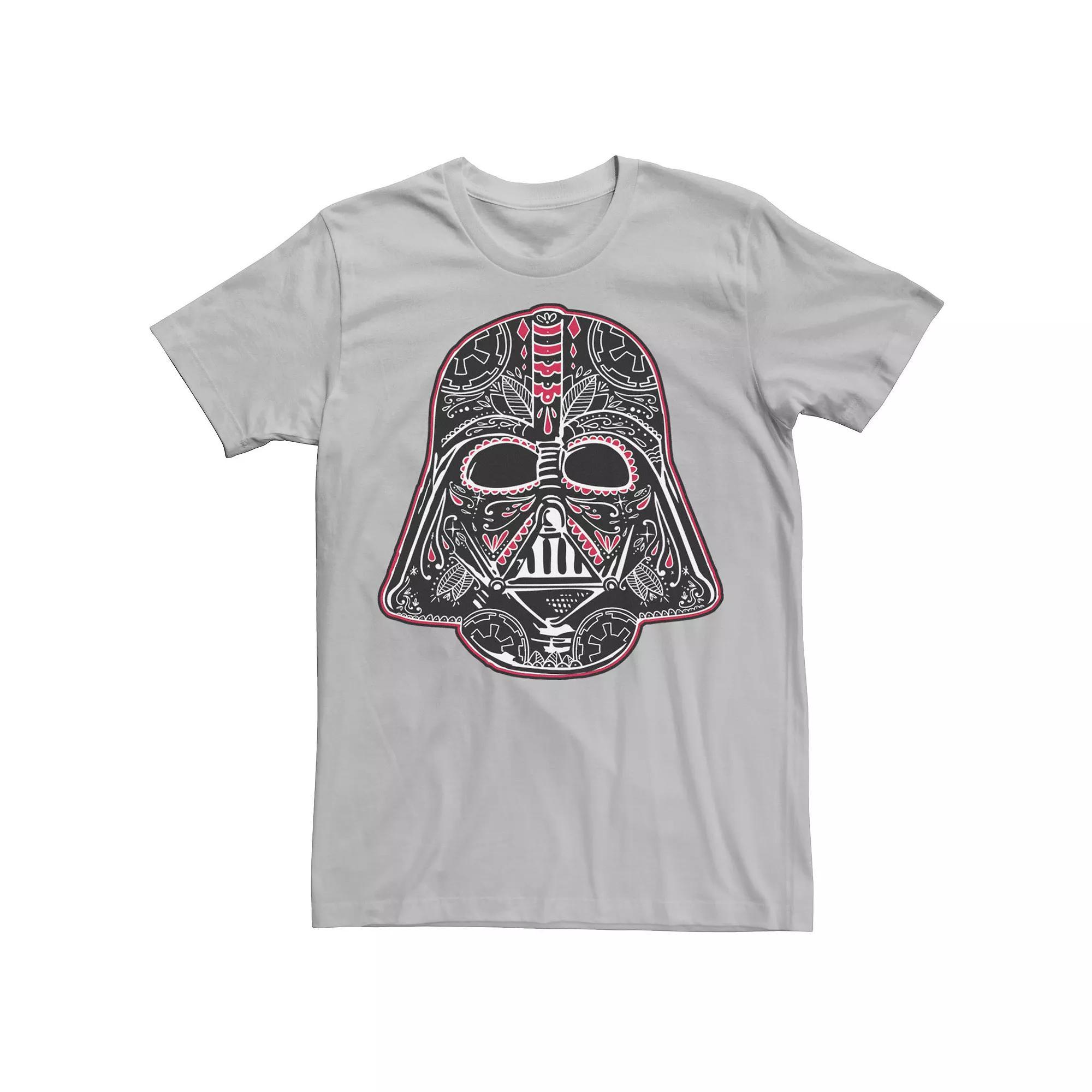 Men's Star Wars Darth Vader Sugar Skull Helmet Tee, Size: 3XL, Silver Product Image