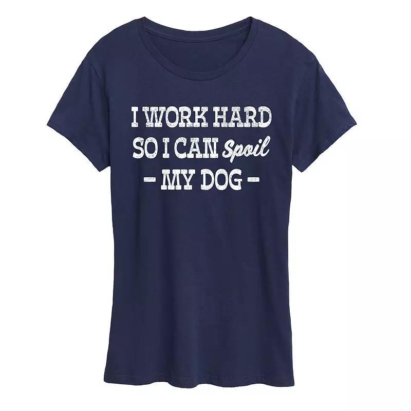 Womens Spoil My Dog Graphic Tee Grey Dark Red Product Image