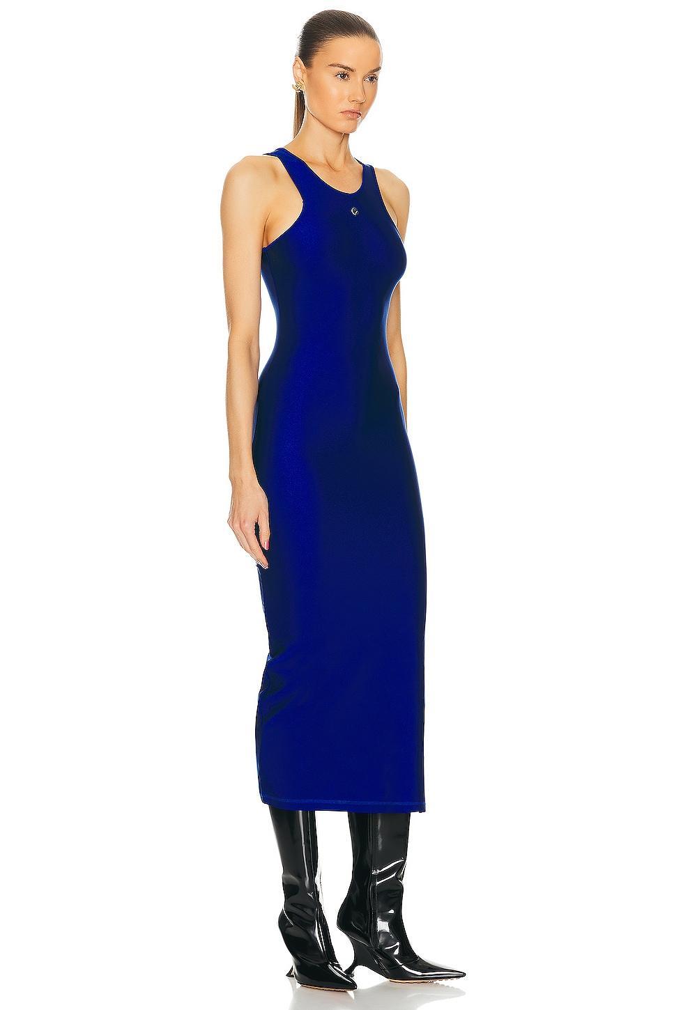 Round-Neck Slit-Hem Midi Tank Dress Product Image