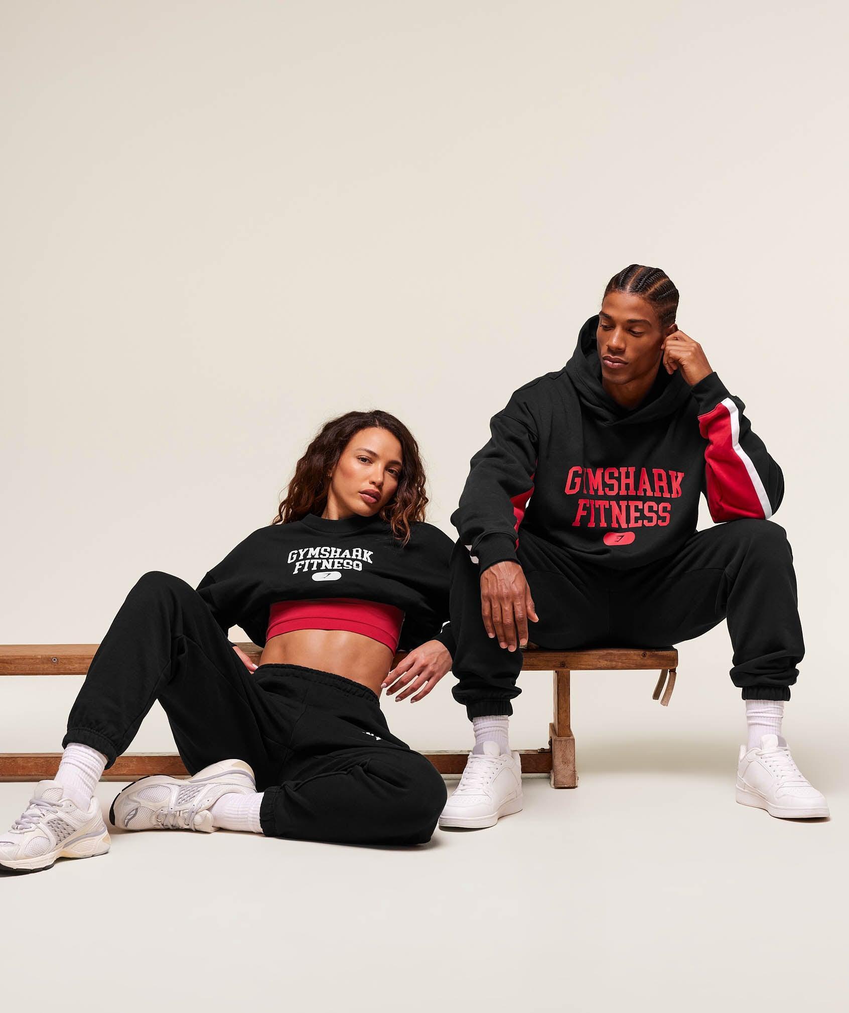 Gymshark Varsity Graphic Pullover - Black Female Product Image