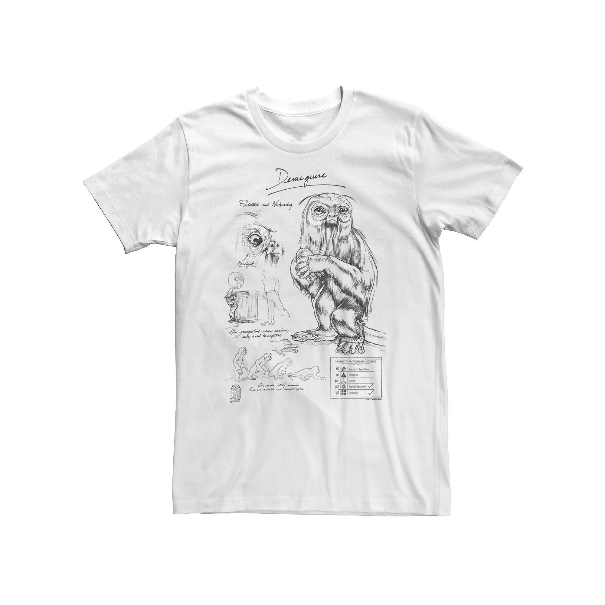 Big & Tall Fantastic Beasts - Grindelwald Demiguise Study Notebook Sketch Tee, Men's, Size: 3XL, White Product Image