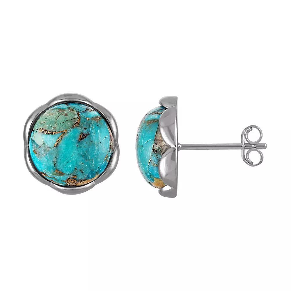 Designs by Gioelli Sterling Silver Blue Copper Turquoise Earrings, Women's Product Image