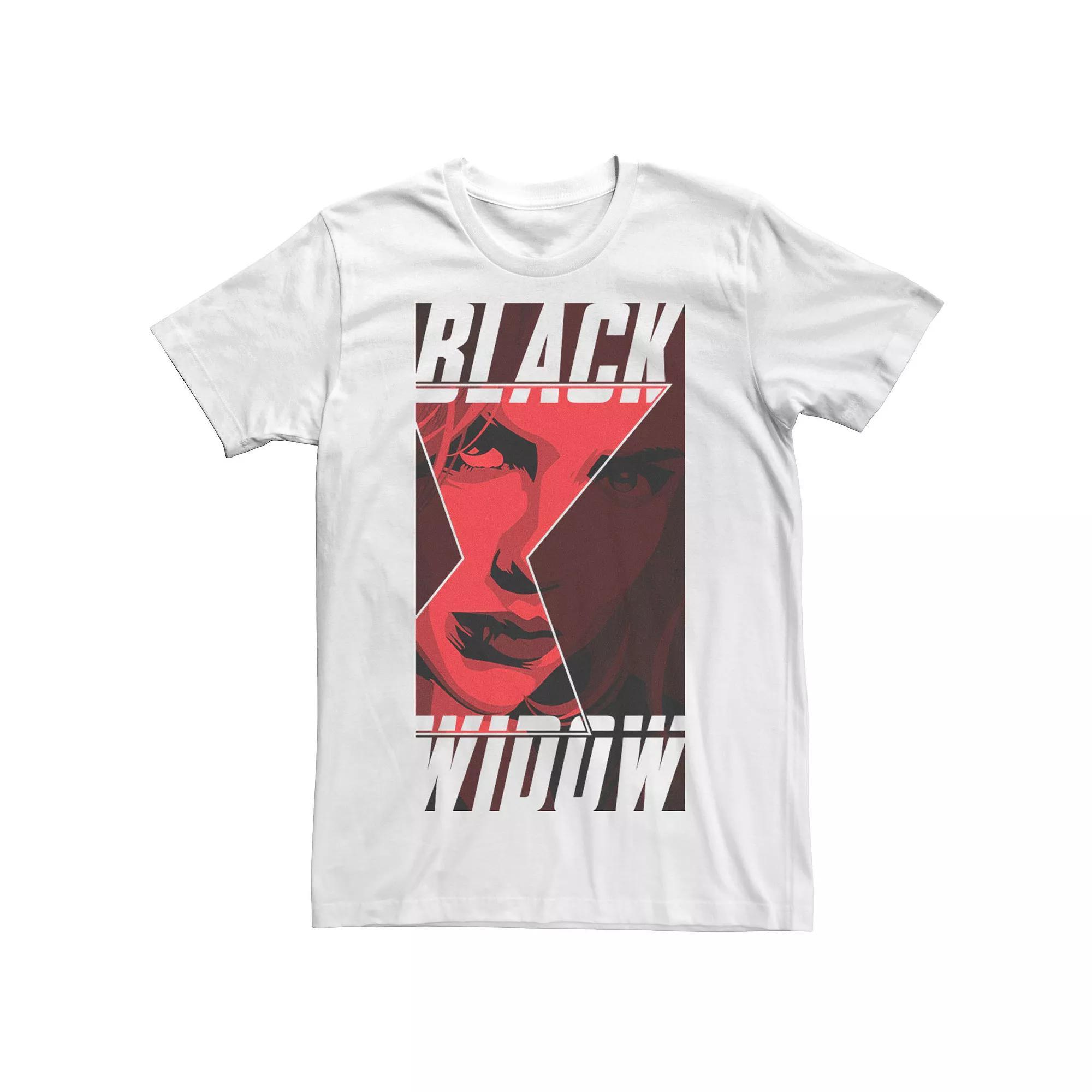 Men's Marvel Black Widow Logo Fill Portrait Tee, Size: Small, White Product Image