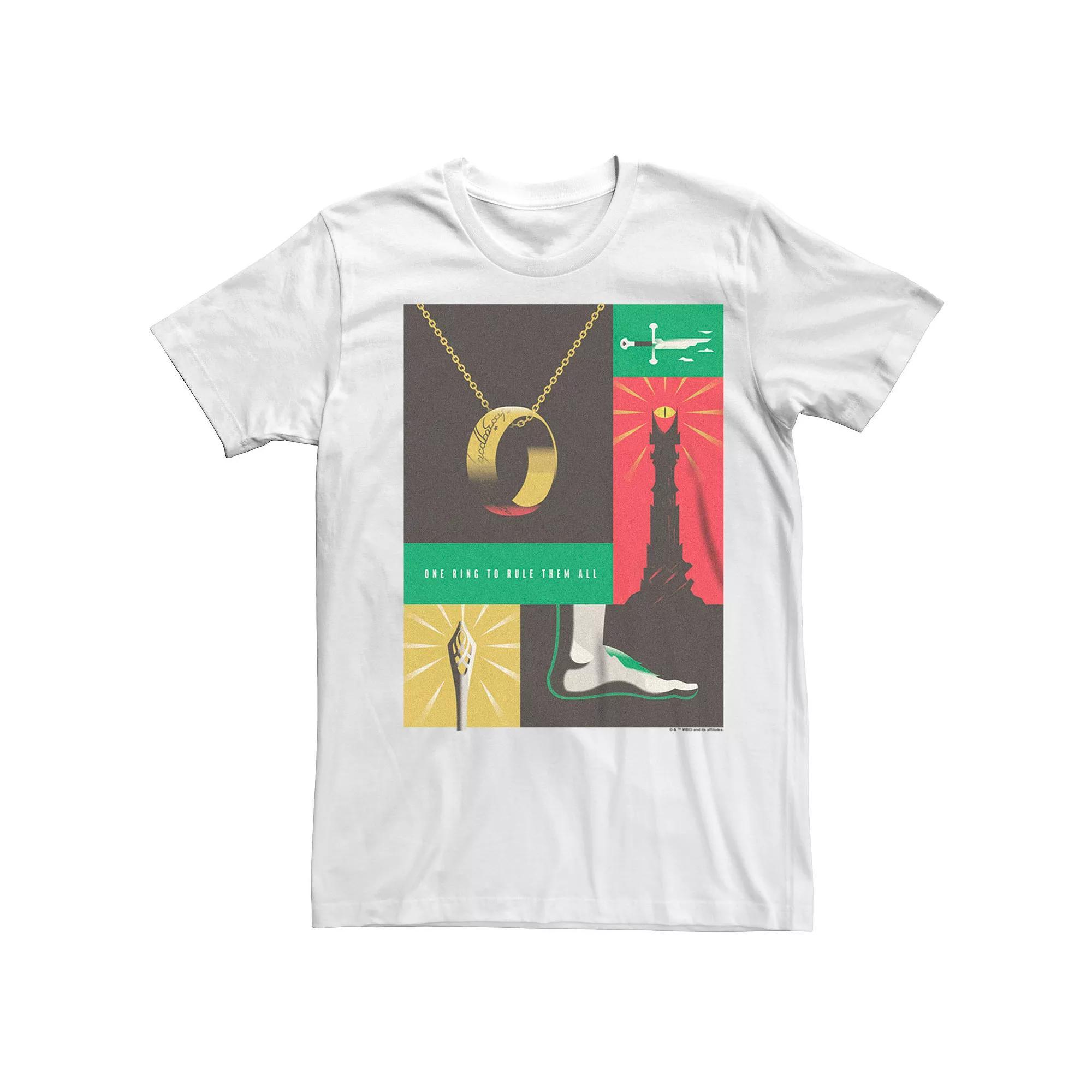 Men's WB The 100 The Lord Of The Rings Elements Graphic Tee, Size: XS, White Product Image