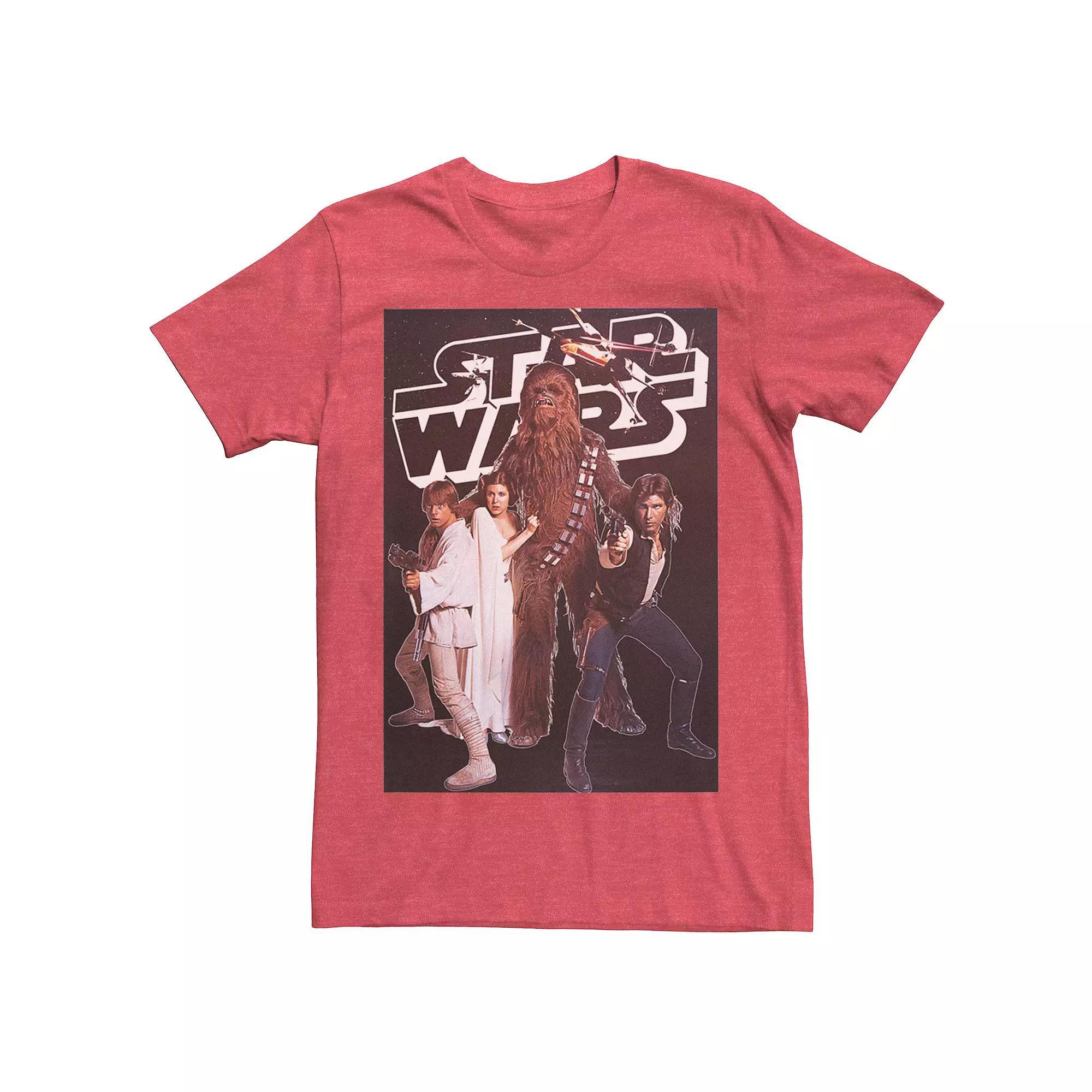 Men's Star Wars Vintage Group Poster Tee, Size: Medium, Red Grey Product Image