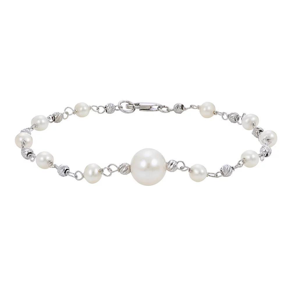 PearLustre by Imperial Sterling Silver Freshwater Cultured Pearl Bead Bracelet, Women's, Size: 7.5" Product Image