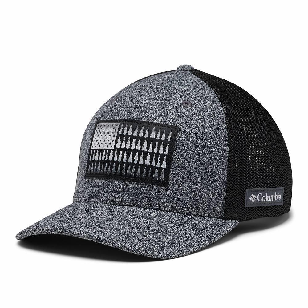 Men's Columbia FlexFit Mesh Tree Flag Fitted Cap, Size: Small/Medium, Grill Grey Product Image