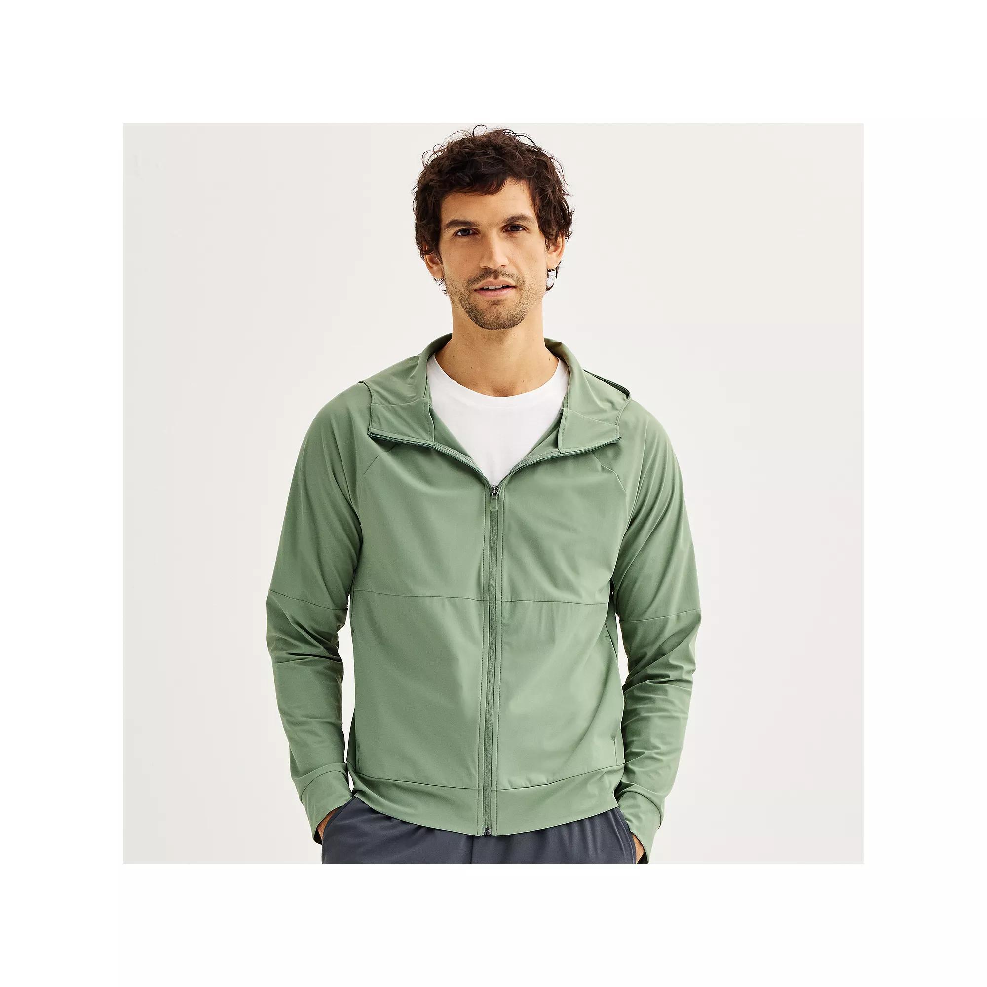 Men's Tek Gear® Performance Zip-Up Hooded Jacket, Size: Large, Canyon Dust Product Image