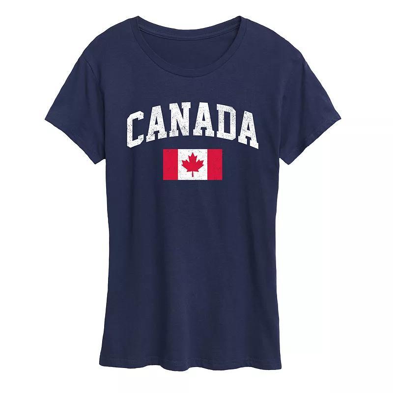 Women's Canada Flag Graphic Tee, Size: Small, Blue Product Image
