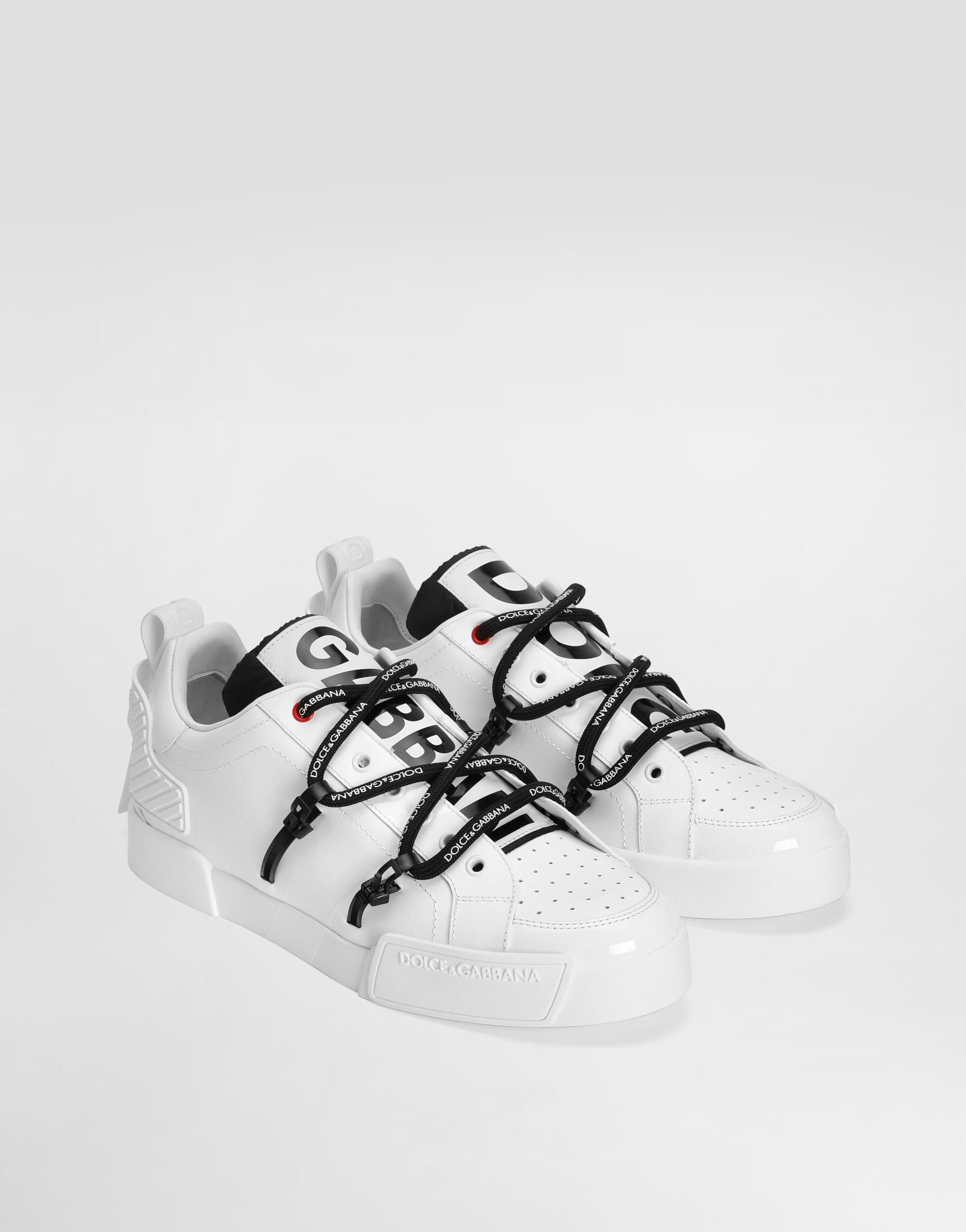 DOLCE & GABBANA Portofino Leather Sneakers In White Product Image