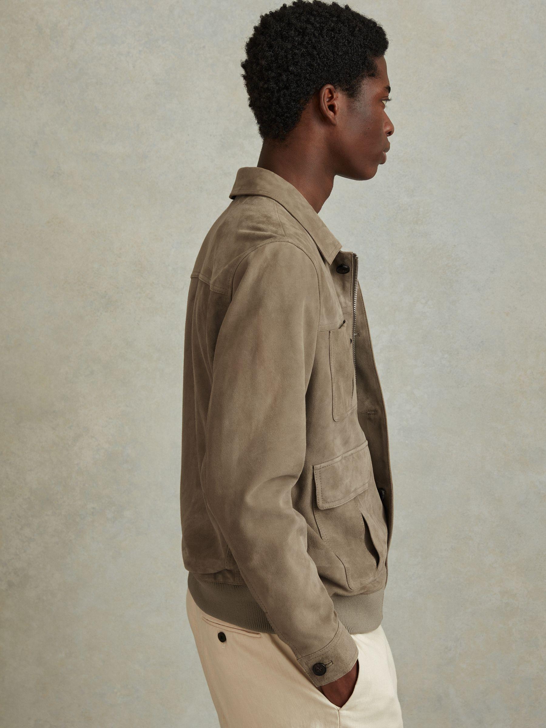 Suede Chest Pocket Jacket in Pistachio Product Image