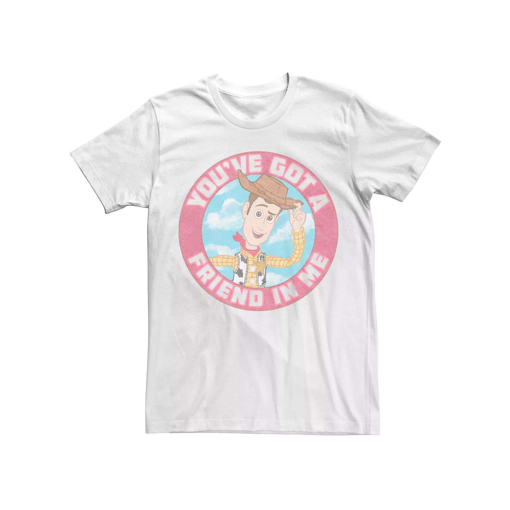 Men's Disney Pixar Toy Story Woody Friend In Me Logo Graphic Tee, Size: XXL, White Product Image
