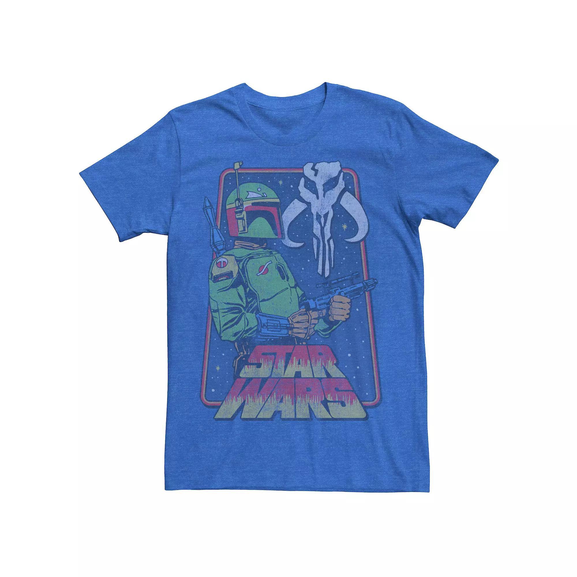 Mens Star Wars Boba Fett The Mandalorian Vibrance Tee Royal Grey Product Image