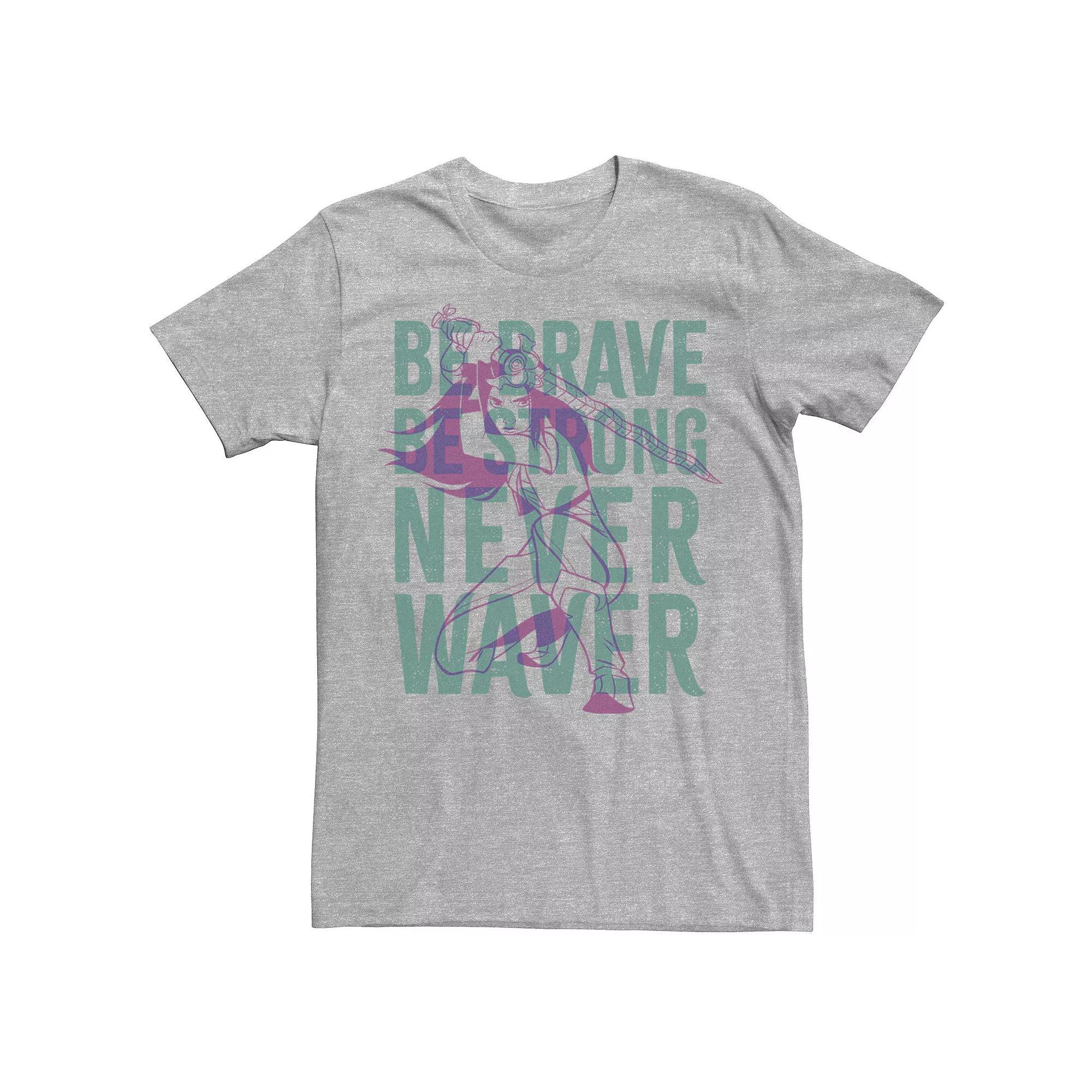 Disney's Raya And The Last Dragon Never Waver Text Overlay Men's Tee, Size: Medium, Athletic Grey Product Image