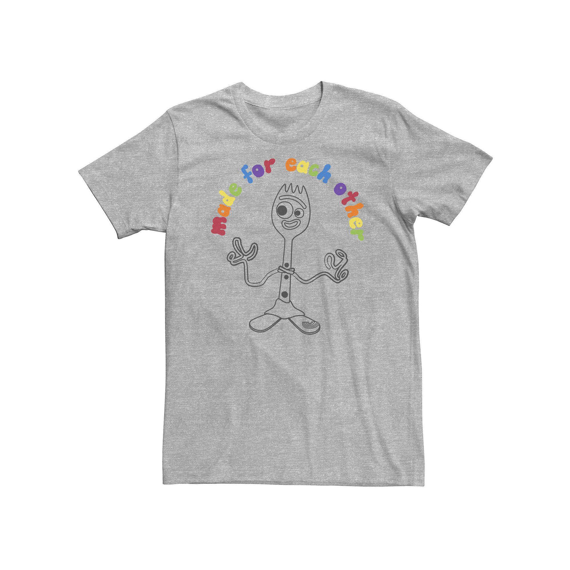 Big & Tall Disney / Pixar Toy Story 4 Valentine's Day Forky Couples Tee, Men's, Size: 3XL, Athletic Grey Product Image