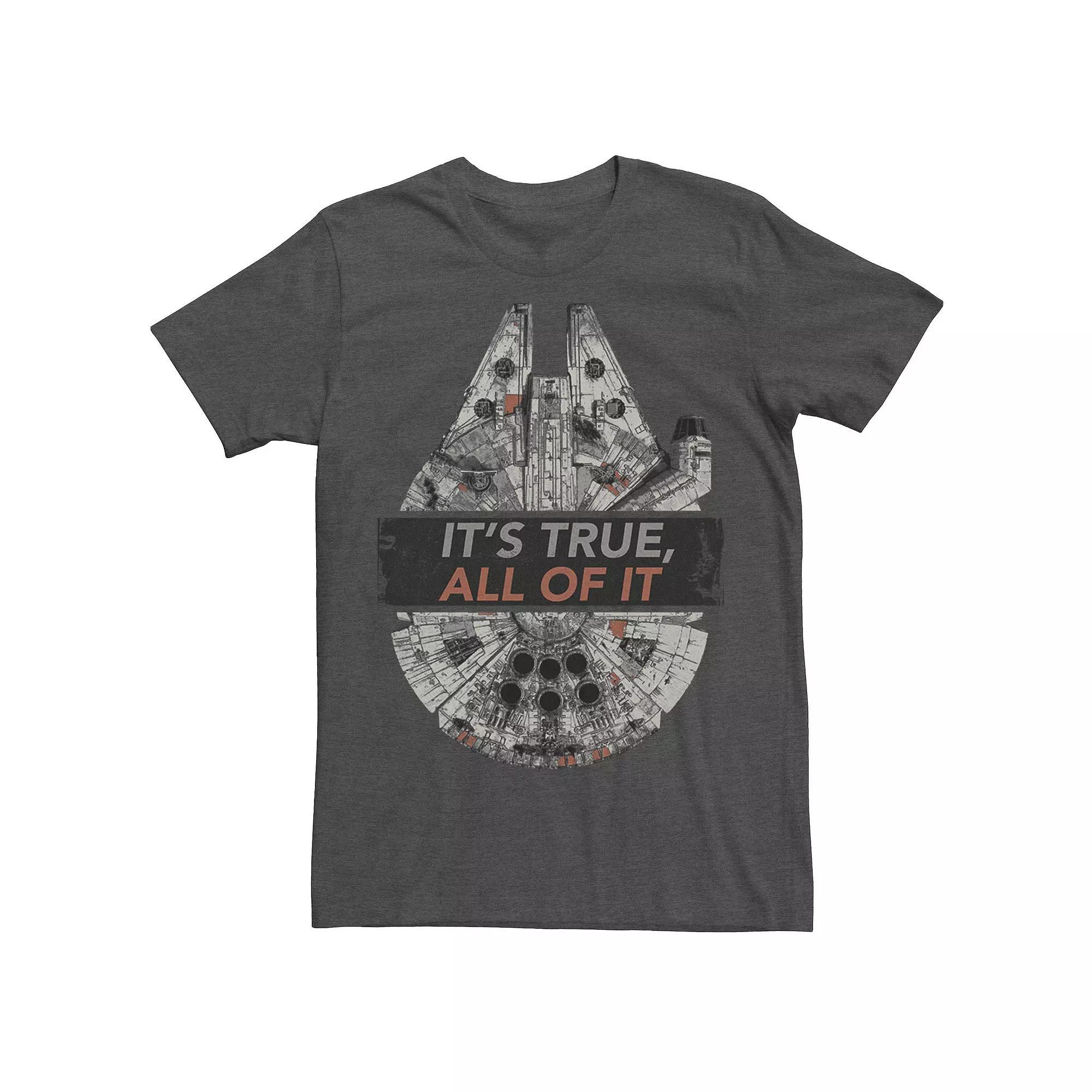 Men's Star Wars Rebel Millennium Falcon It's True All Of It Tee, Size: Small, Grey Heather Product Image