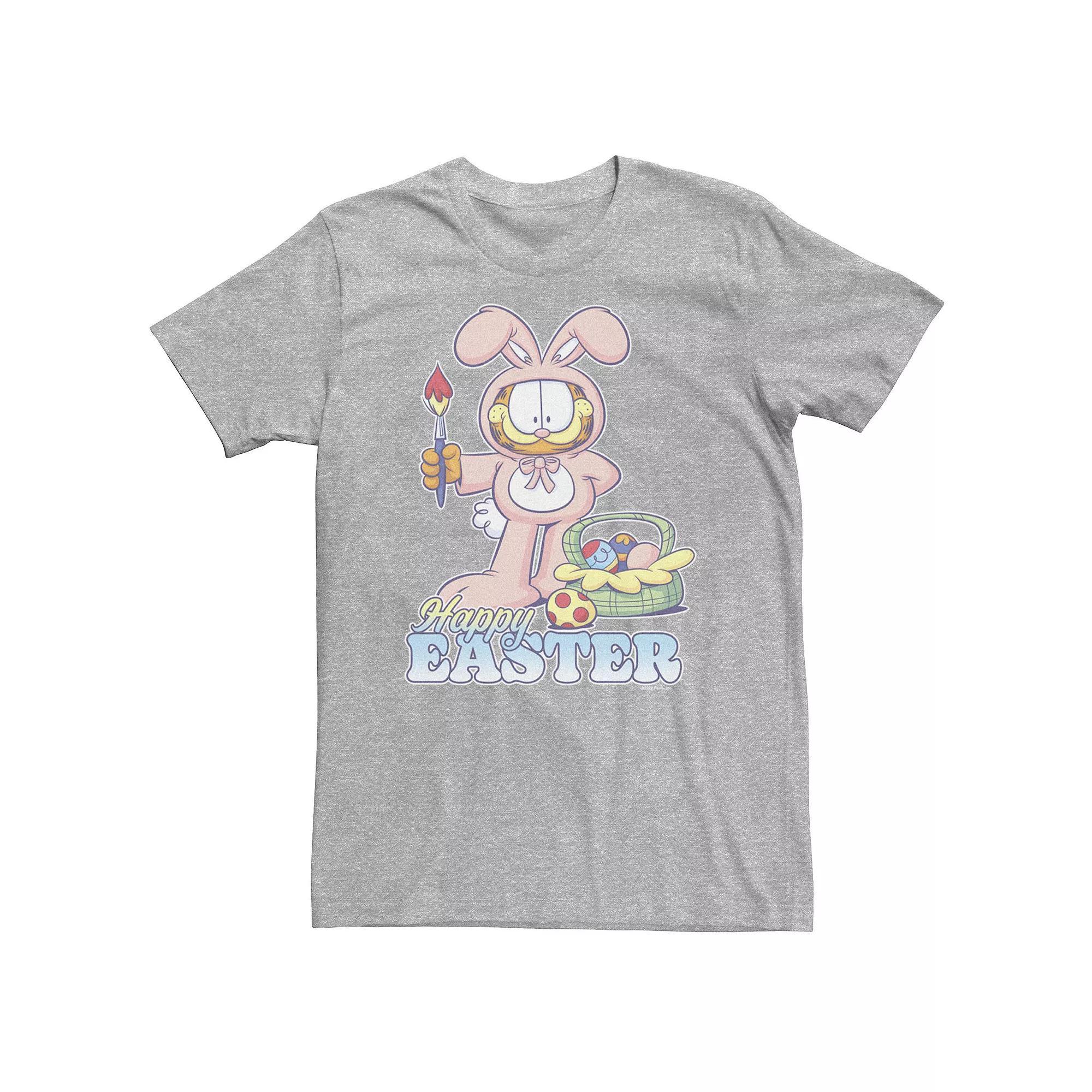 Big & Tall Garfield Easter Dye Happy Easter Tee, Men's, Size: XXL Tall, Athletic Grey Product Image