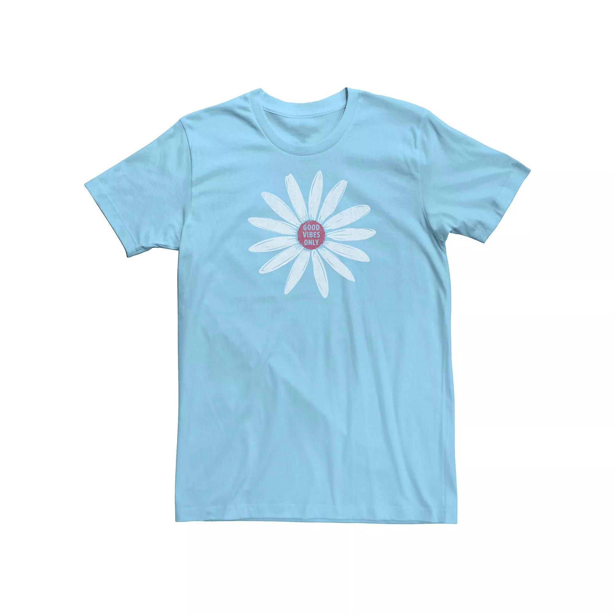 Men's Good Vibes Only Dairsy Flower Tee, Size: XXL, Light Blue Product Image