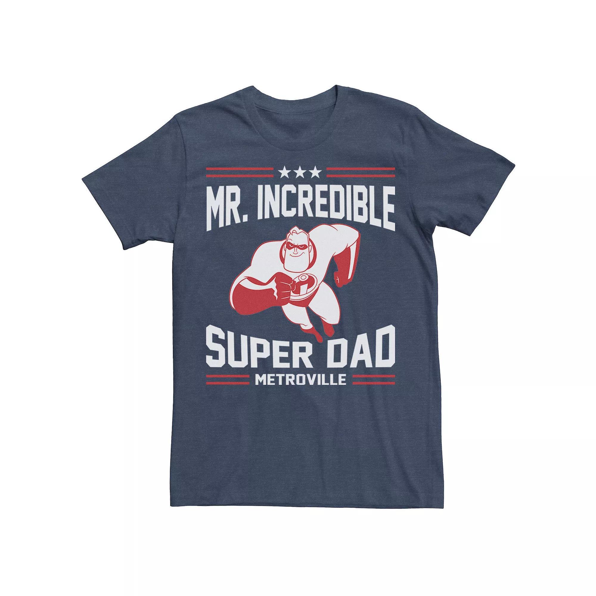 Disney / Pixar's The Incredibles Men's Super Dad Tee, Size: Large, Navy Grey Product Image
