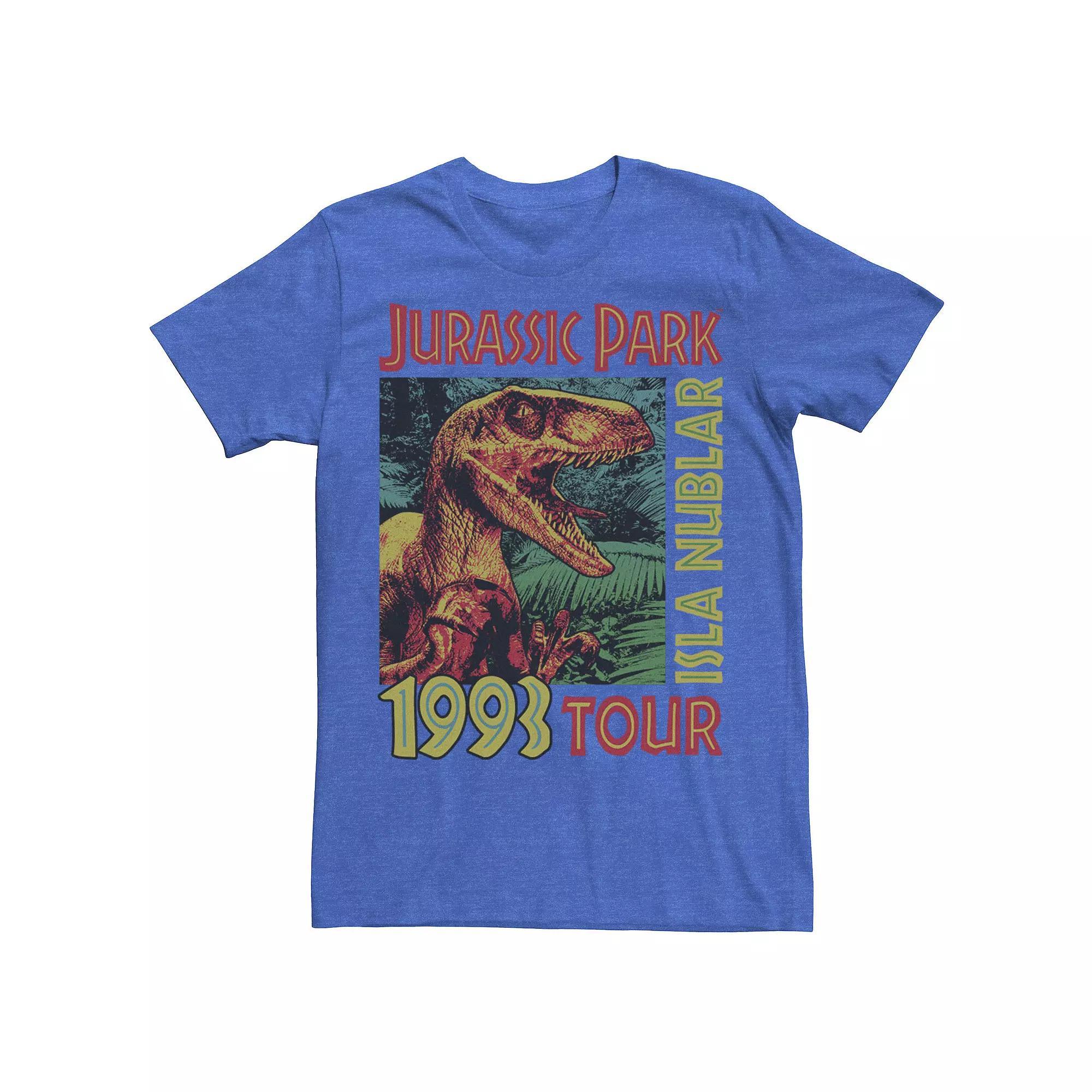 Men's Jurassic Park Isla Nublar 1993 Tour Poster Tee, Size: 3XL, Blue Product Image