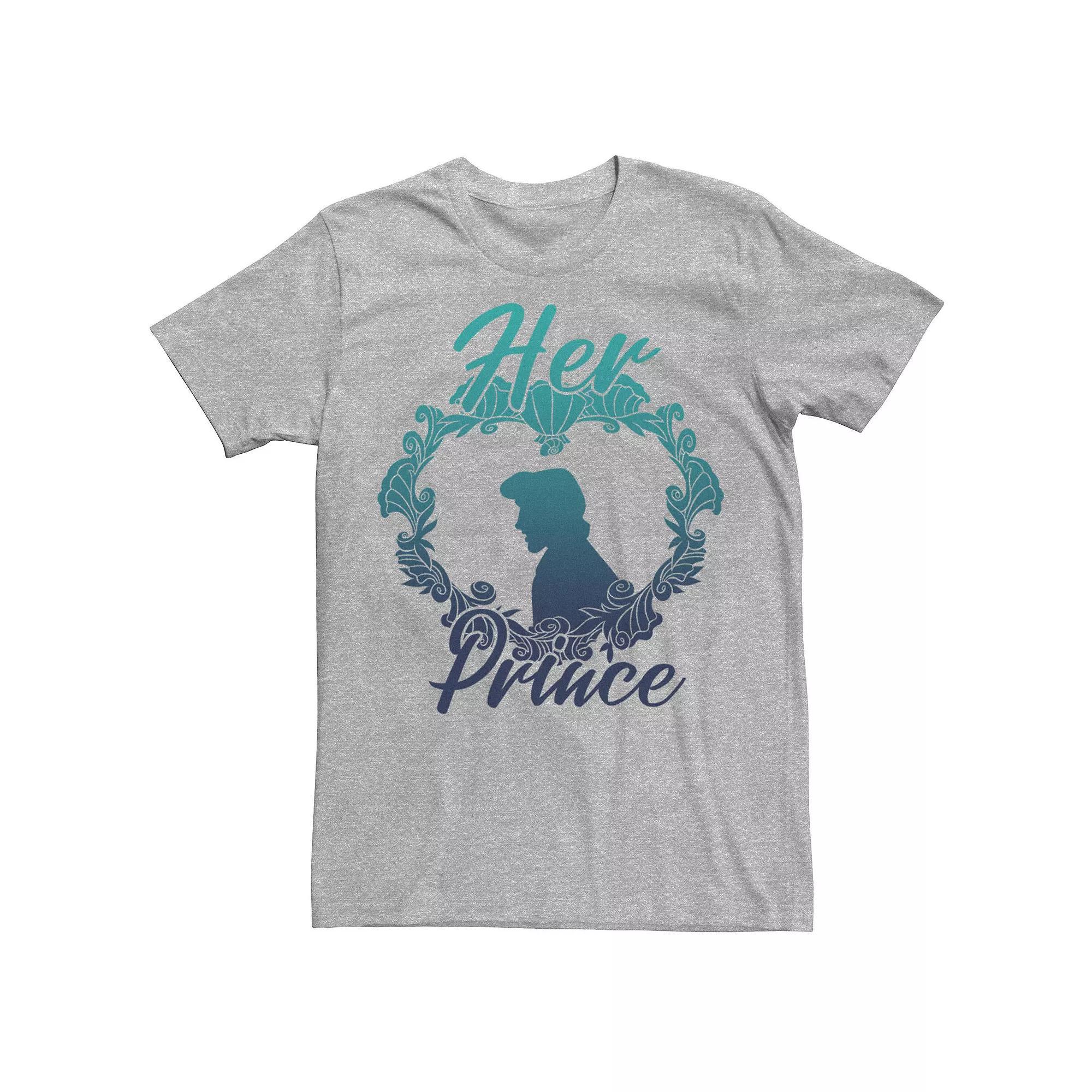 Mens Disneys The Little Mermaid Her Prince Couples Tee Athletic Grey Product Image