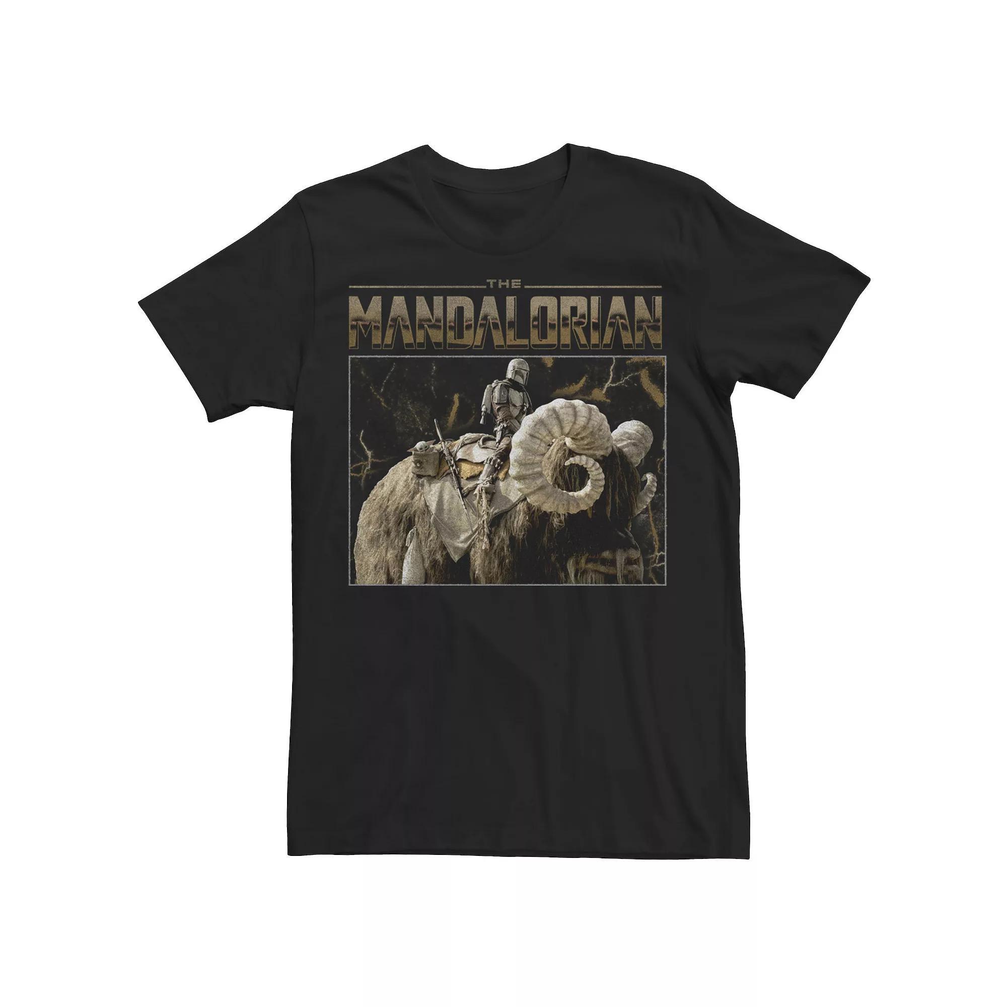Men's Star Wars: The Mandalorian & The Child Bantha Ride Tee, Size: Large, Black Product Image