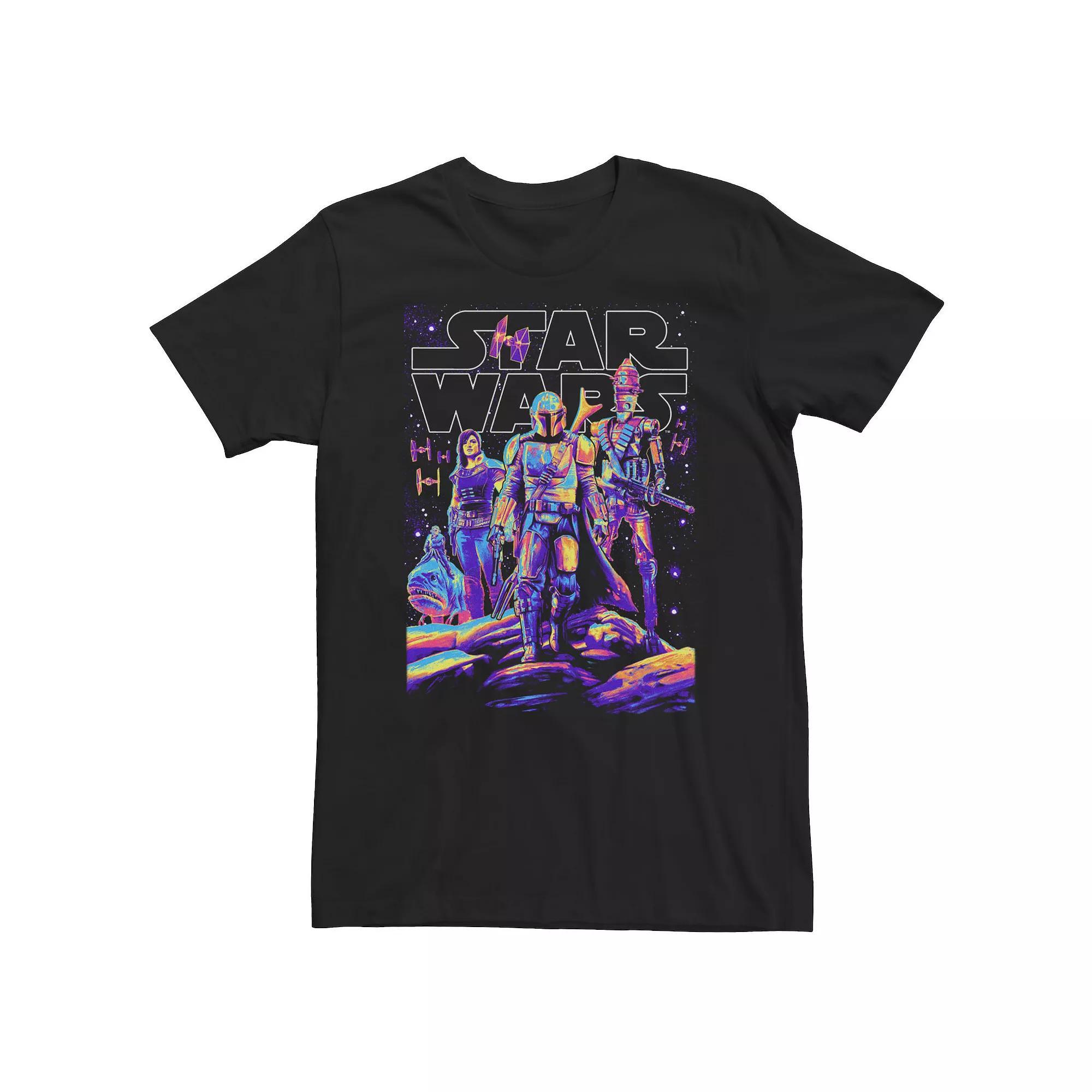Big & Tall Star Wars The Mandalorian Light It Up Tee, Men's, Size: Large Tall, Black Product Image