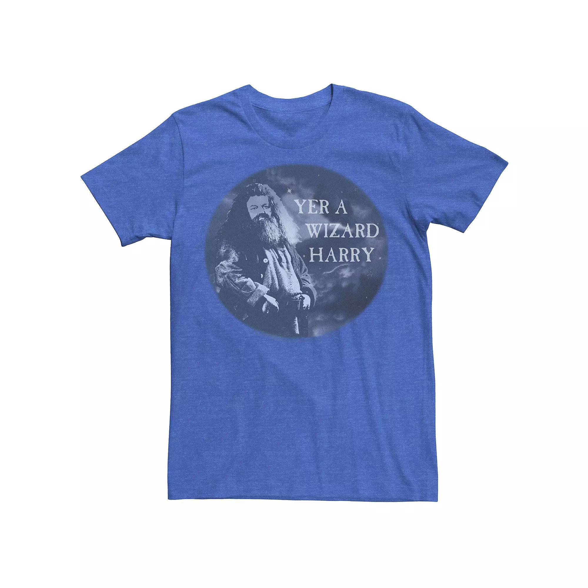 Men's Harry Potter Hagrid Yer A Wizard Harry Portrait Graphic Tee, Size: XL, Silver Product Image