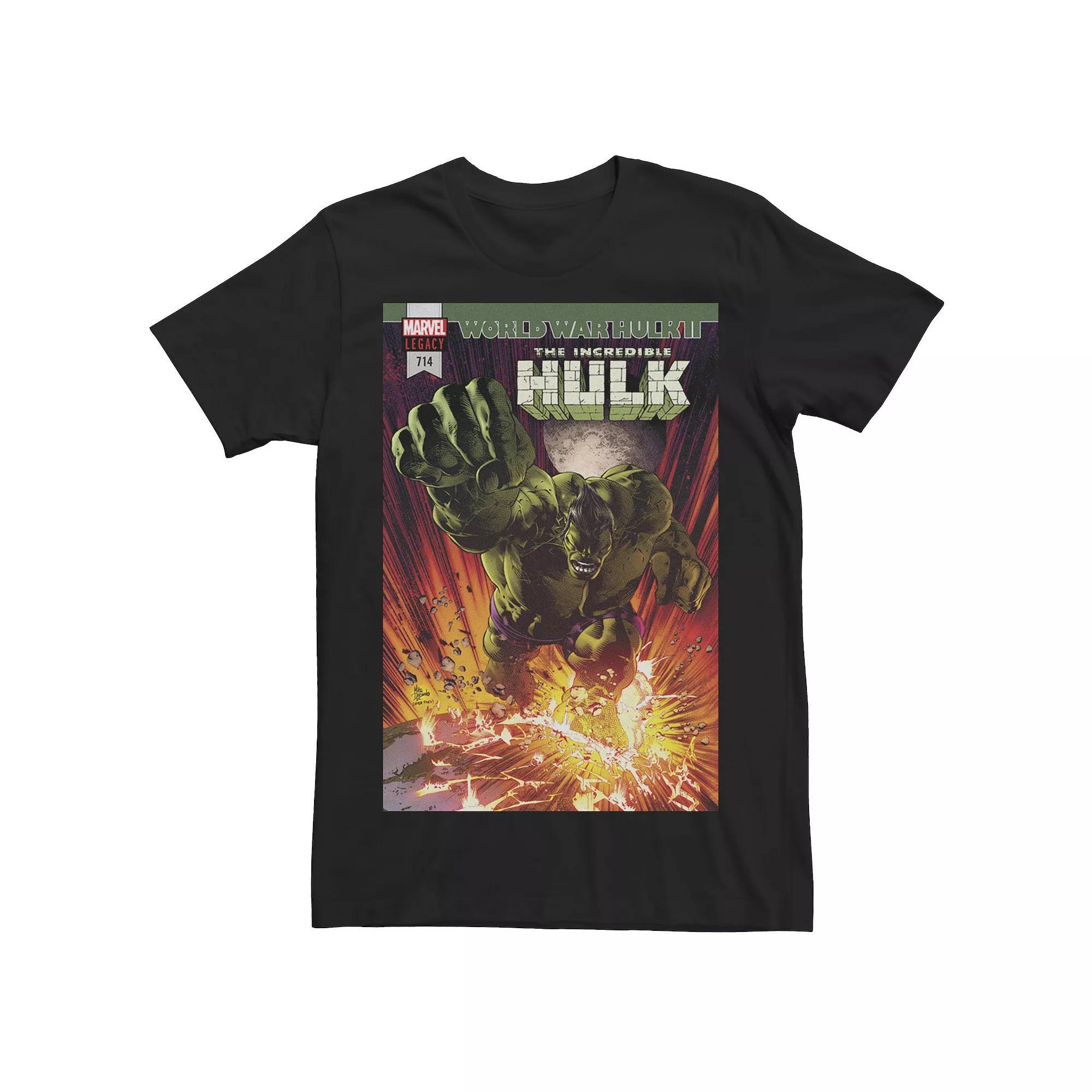 Men's Marvel The Incredible Hulk World War Hulk II Comic Cover Tee, Size: XXL, Black Product Image